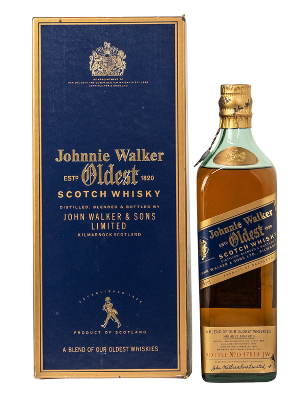 Johnnie Walker Oldest, 1990's predecessor to Blue Label with box