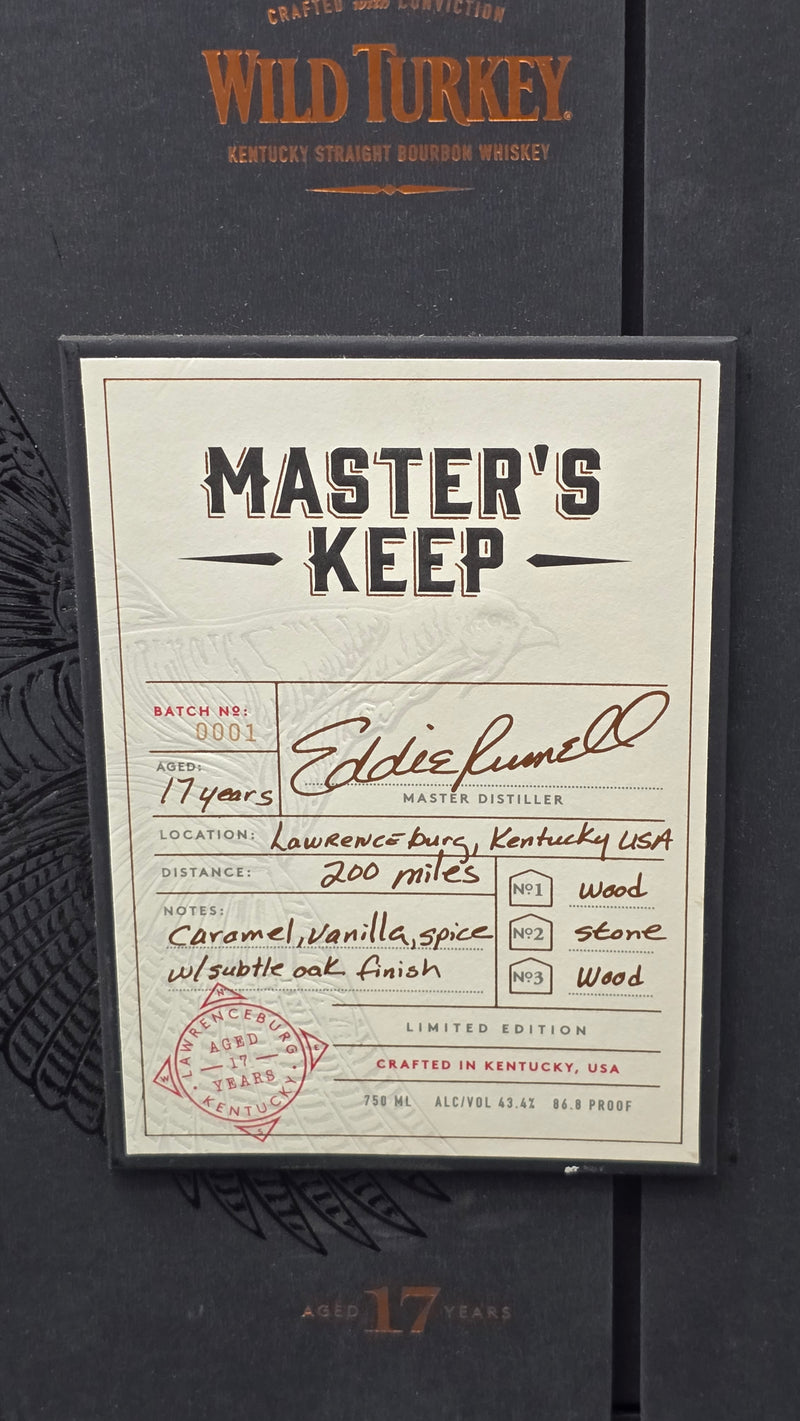 Wild Turkey Master's Keep Aged 17 Years First Release