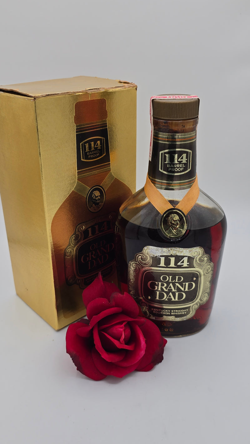 Old Grand Dad 114 proof, LOT No. 14 with box, 81 on glass (National Distillers)