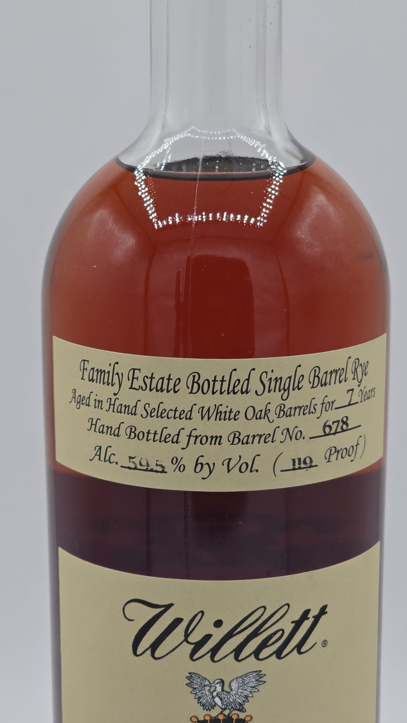 Willett Rye 7 year #678 'Single Barrel Willett Family Estate'