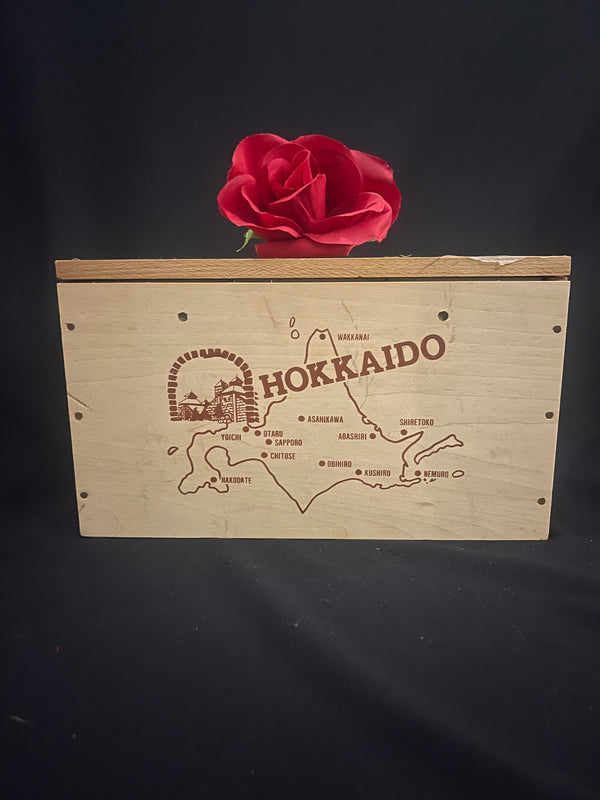 Nikka Whisky 3 bottle Hokaido Train Set w/ wooden box 350ml 1980s