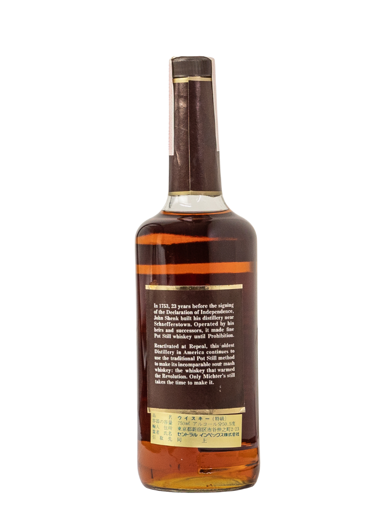 Michter's Original Sour Mash Whiskey (Pennsylvania Distilled) 750ml 1988