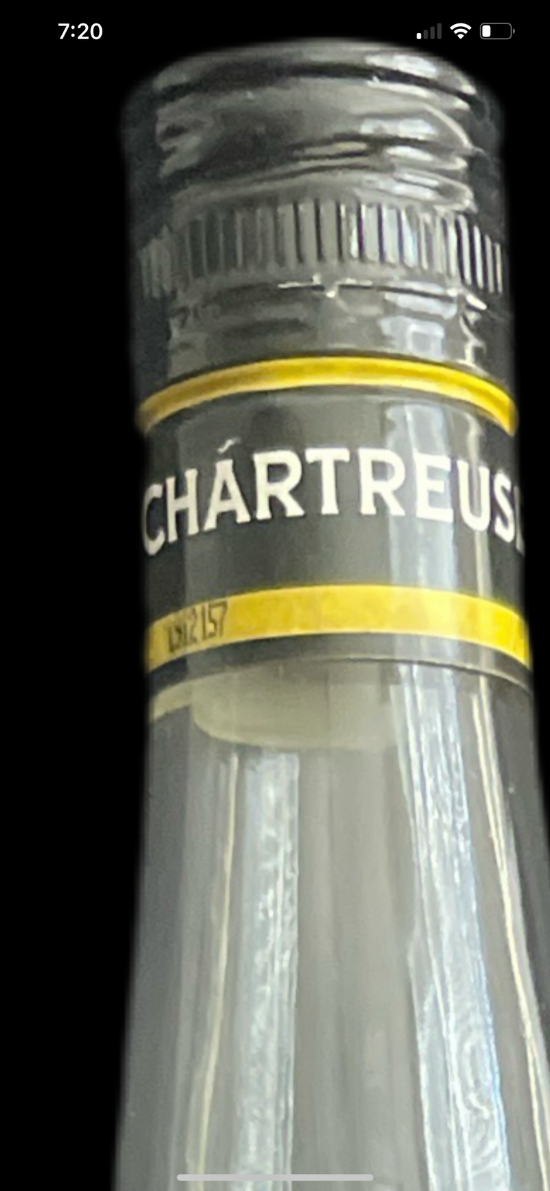 Chartreuse Jaune (Yellow) 750ml bottled in 1996, code L912157