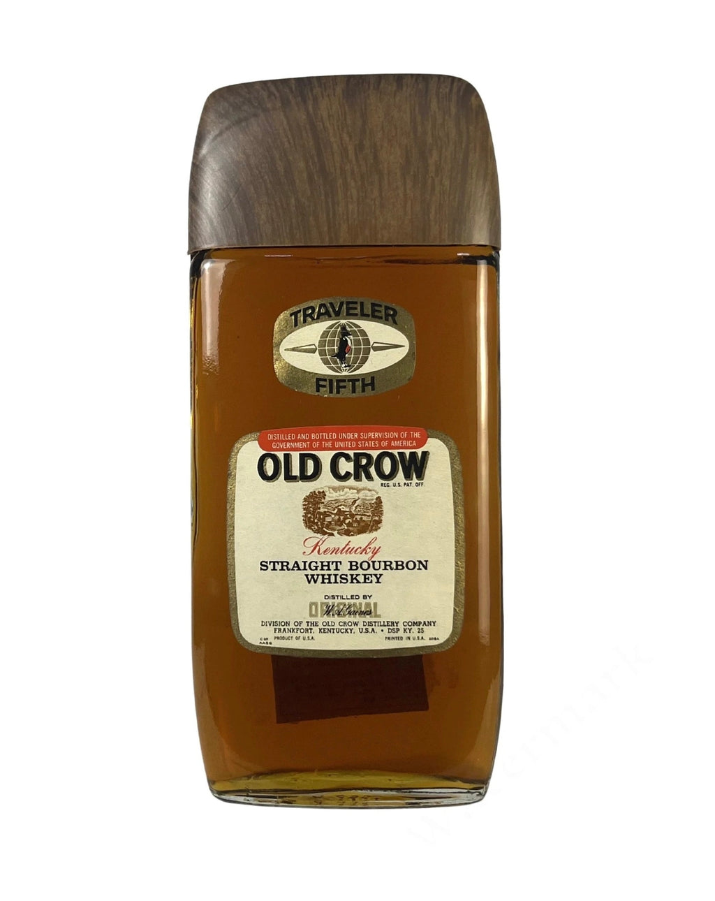 Old Crow Kentucky Straight Bourbon Whiskey Traveler's Fifth 1969
