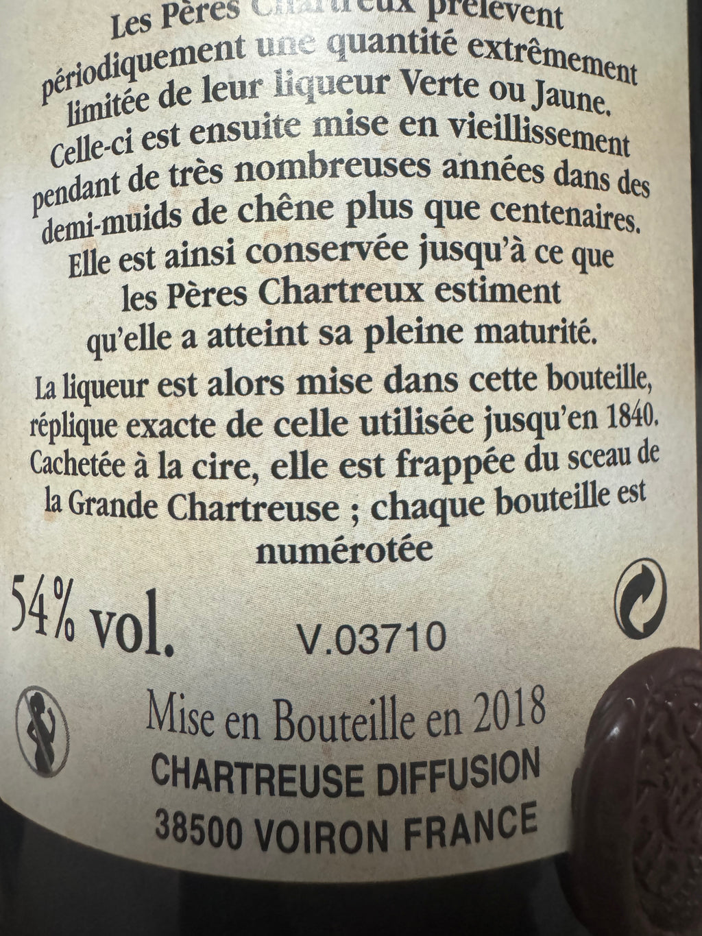 Chartreuse VEP Green 2018 Liter with box