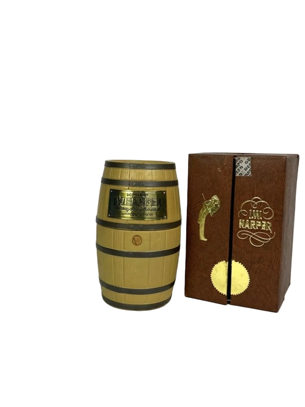 I.W. Harper mini-barrel decanter