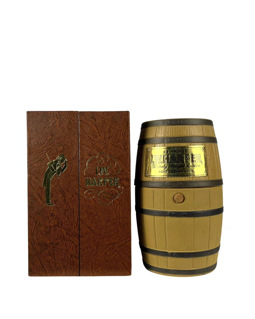 I.W. Harper mini-barrel decanter