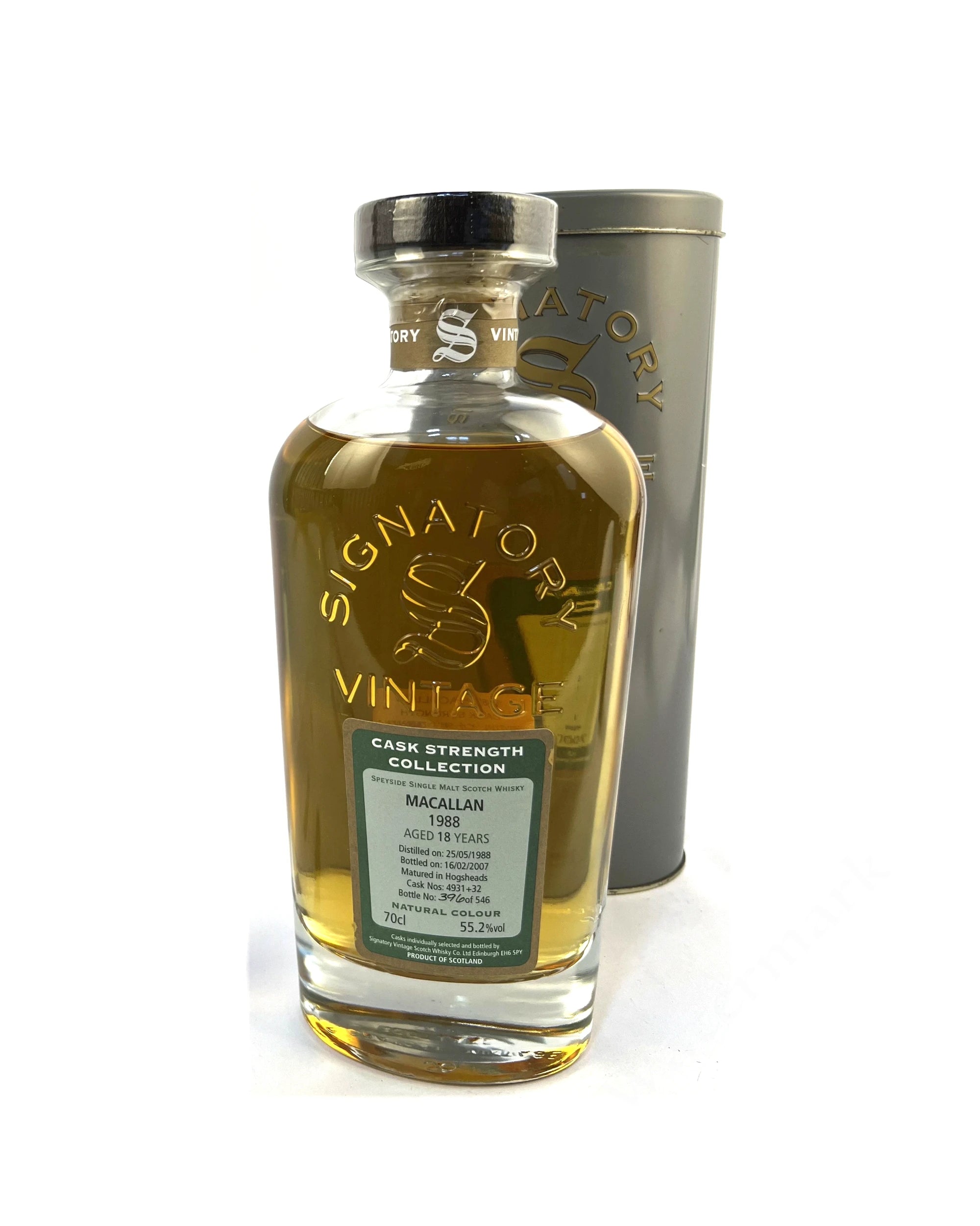 Macallan 18-year Signatory Cask Strength Collection 1988