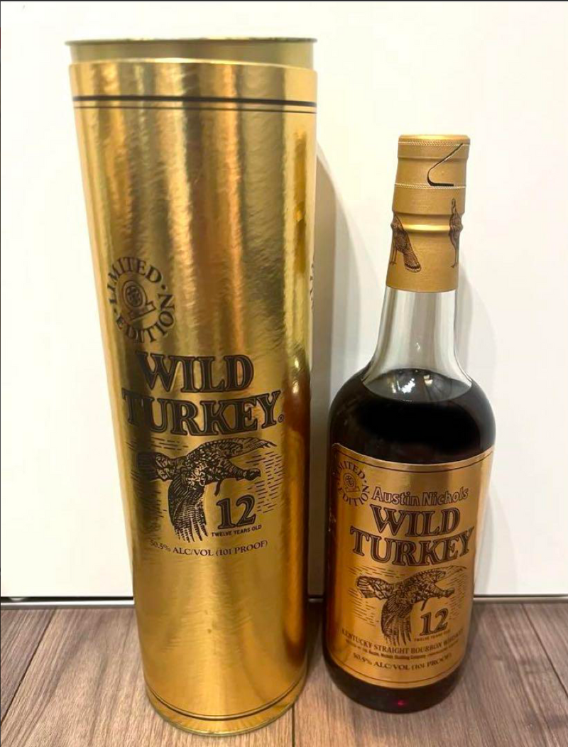 Wild Turkey 12-year "Cheesy Gold Foil" 1992 with tube