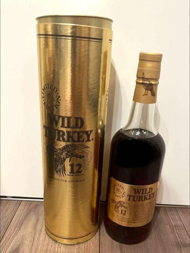 Wild Turkey 12-year "Cheesy Gold Foil" 1992 with tube