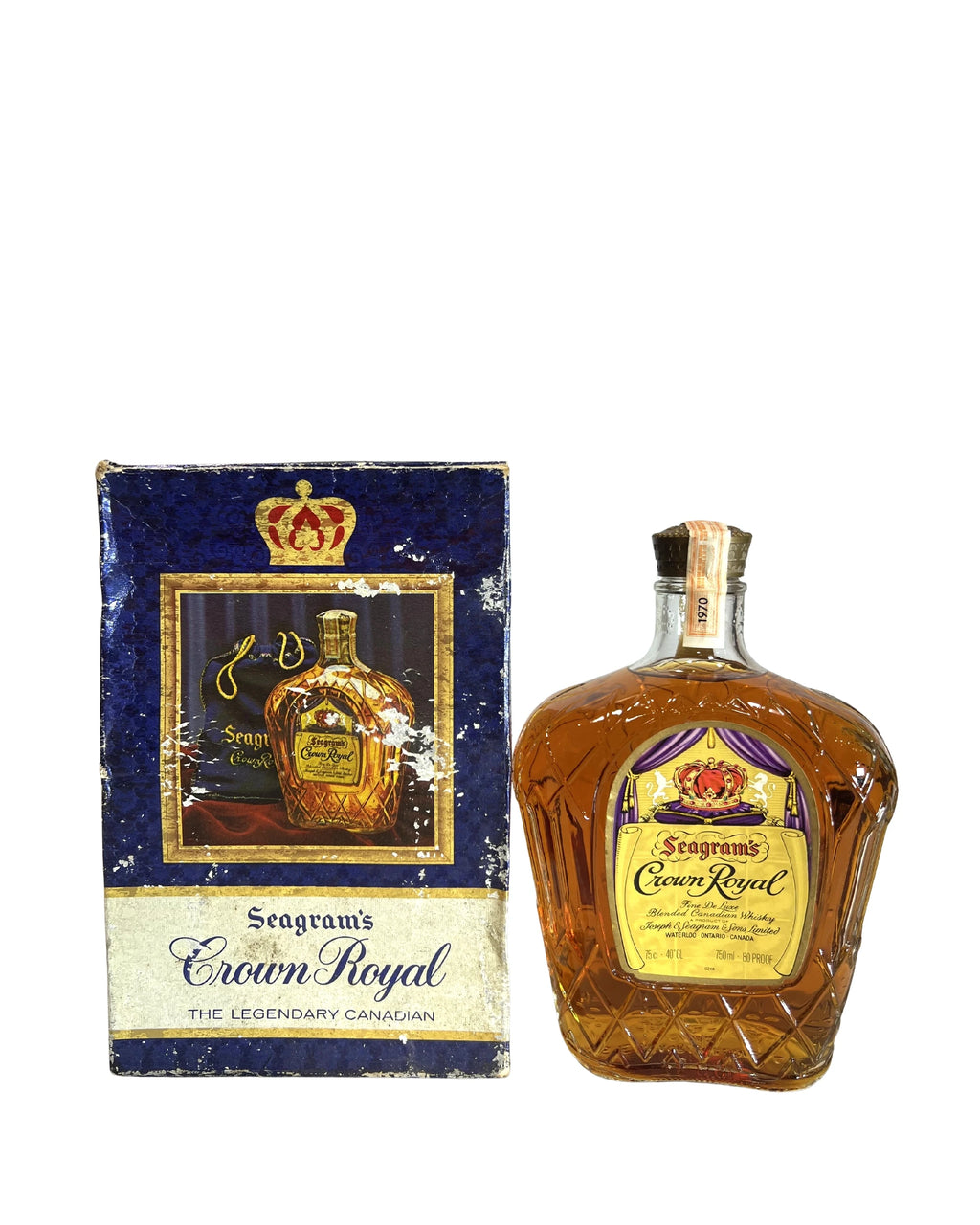 Crown Royal (1970) Damaged Box 80 Proof 750ml