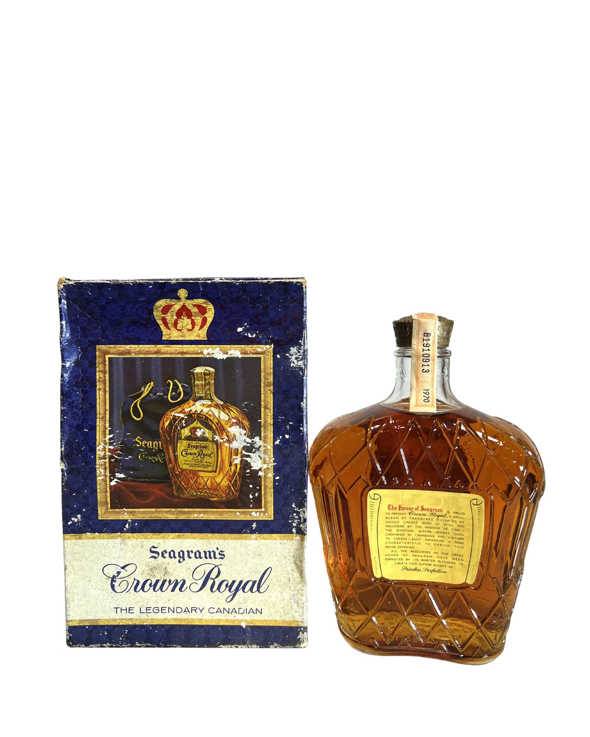 Crown Royal (1970) Damaged Box 80 Proof 750ml