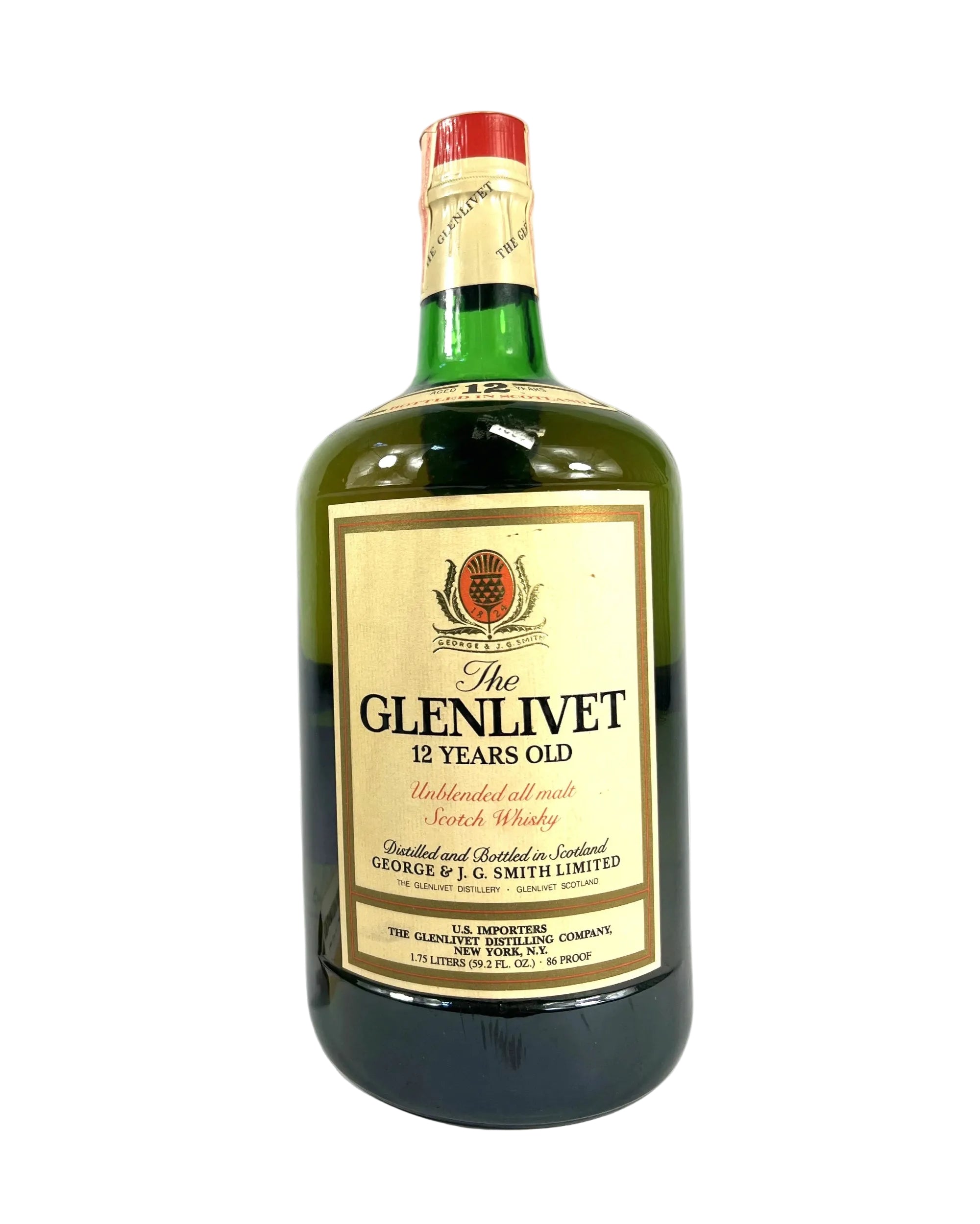 The Glenlivet 12 Years Old Unblended All Malt 1970's 1.75 Liter