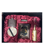 Wild Turkey Blues Bar Set Suitcase with coasters, shot glass, mirror, harmonica, flask, and cigarette holder (no alcohol included)
