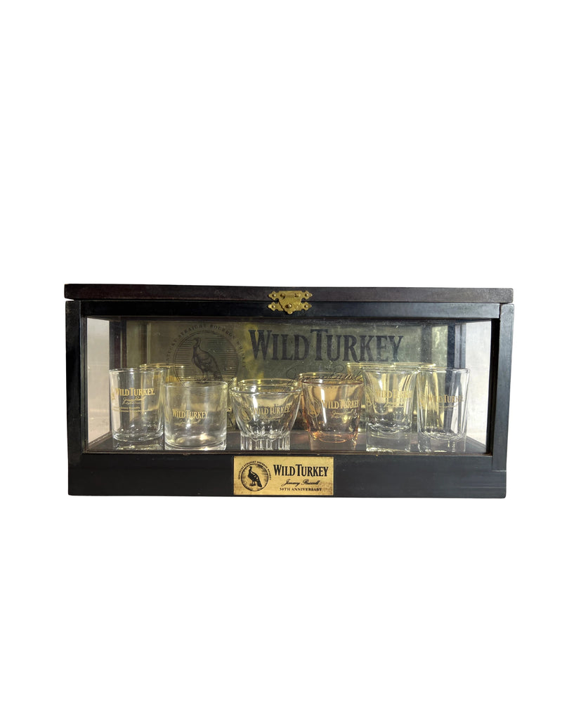 Wild Turkey Shot Glass Set (6 Glasses) in wooden and glass box