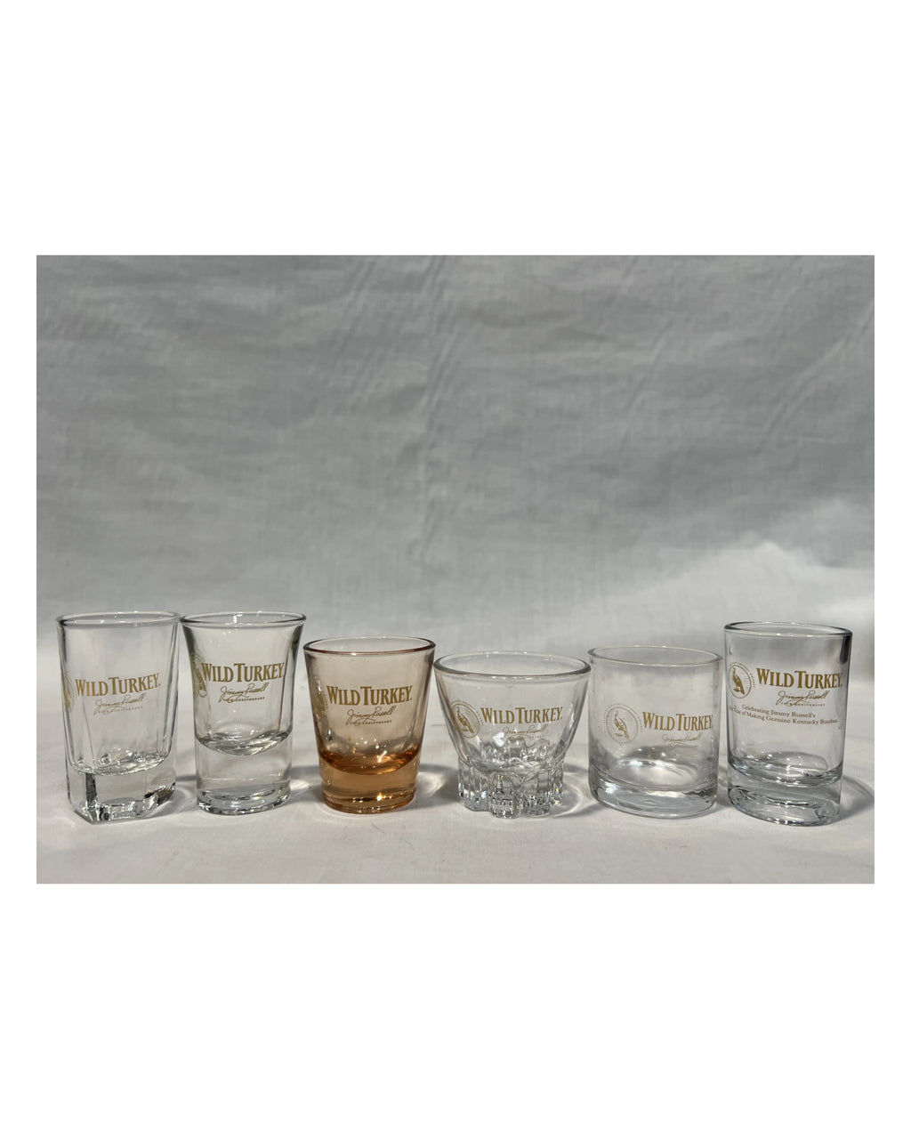 Wild Turkey Shot Glass Set (6 Glasses) in wooden and glass box