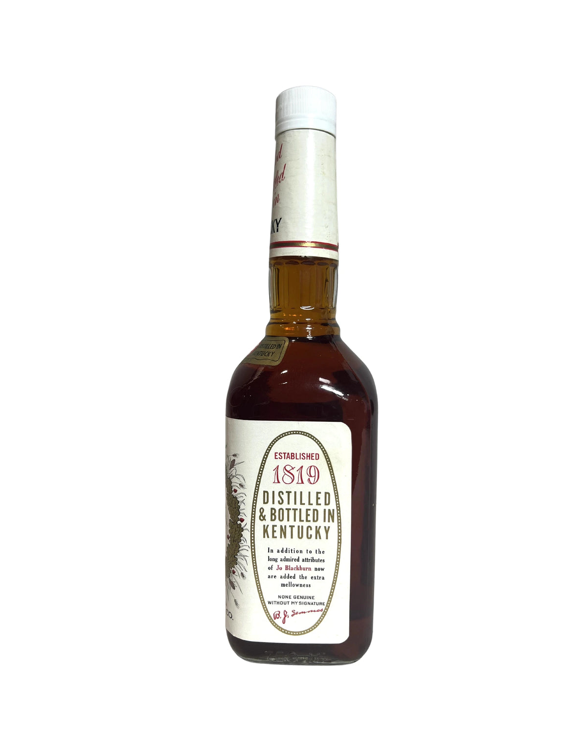 Jo Blackburn 12-year 90proof Heaven Hill pre-fire 2003 -bottle detail 1