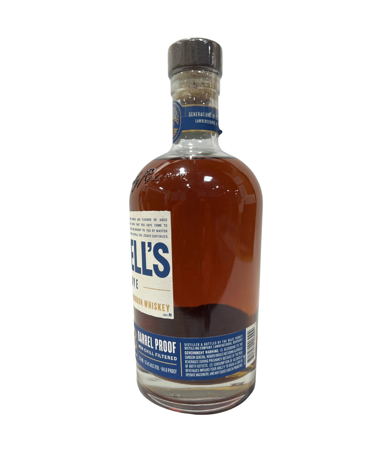RUSSELL'S RESERVE 13 Year Kentucky Straight Bourbon Whiskey 2023 (Batch 5) 114.8 Proof 750ml -bottle detail 1