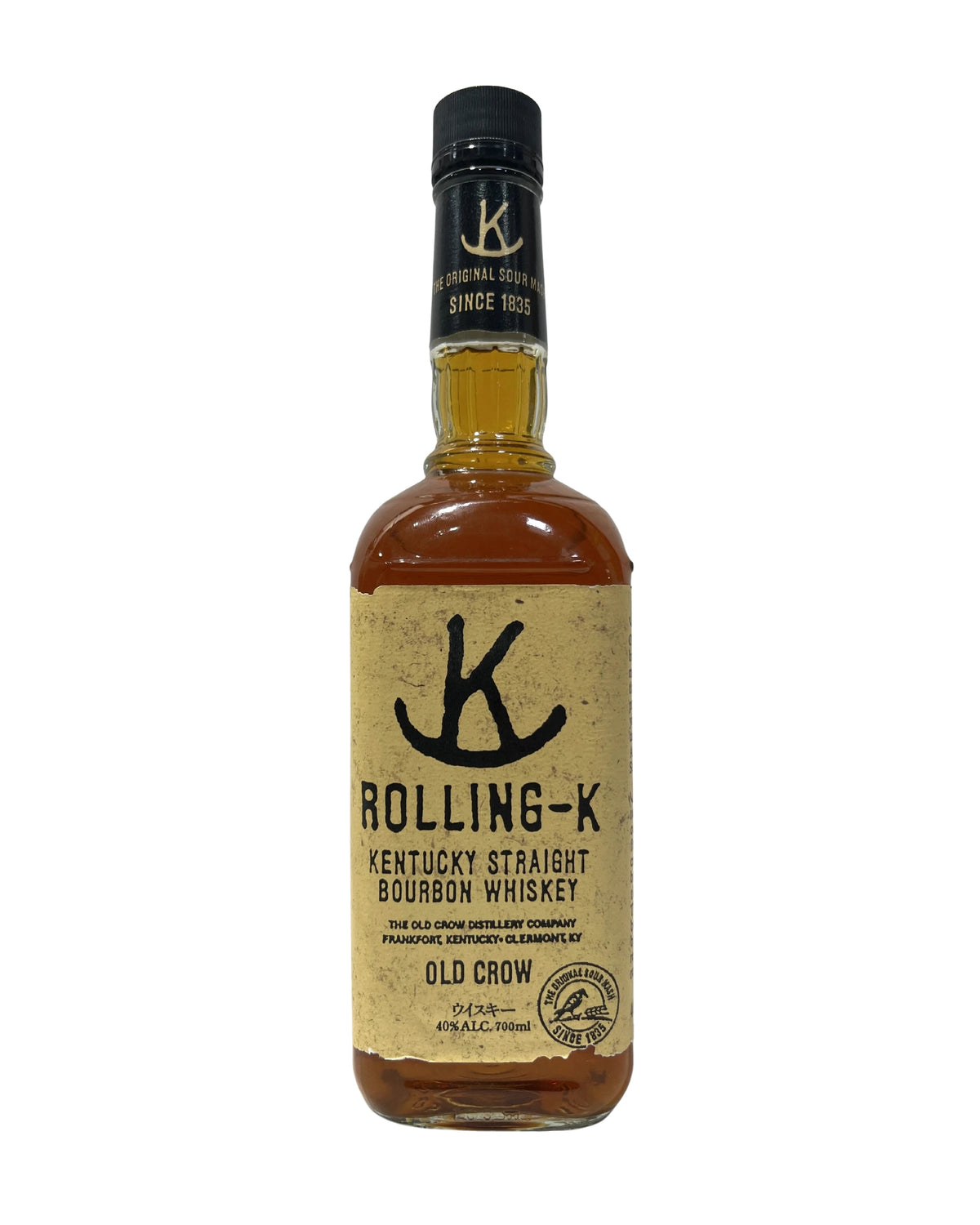 Rolling-K Old Crow 1992 (National Distillers) -bottle detail 2