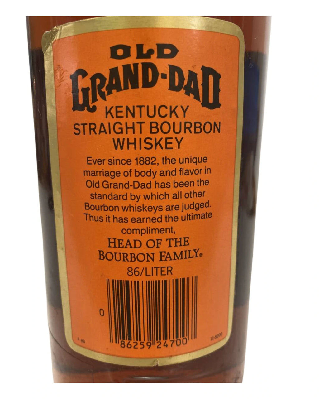 PRE-ARRIVAL Old Grand-Dad 1988 (National Distillers) 86 Proof Liter (comes in 2–3 weeks)