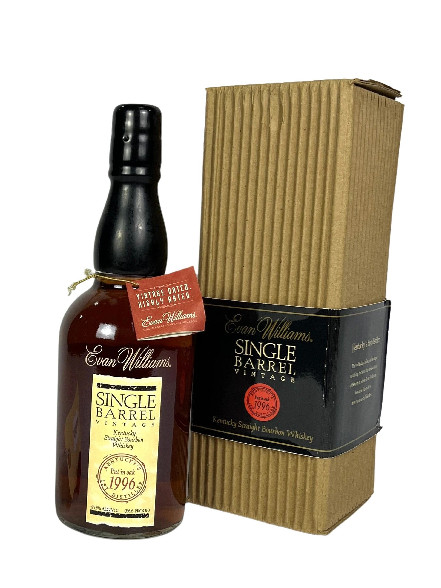 Evan Williams Single Barrel 1986 (pre-fire) -bottle back