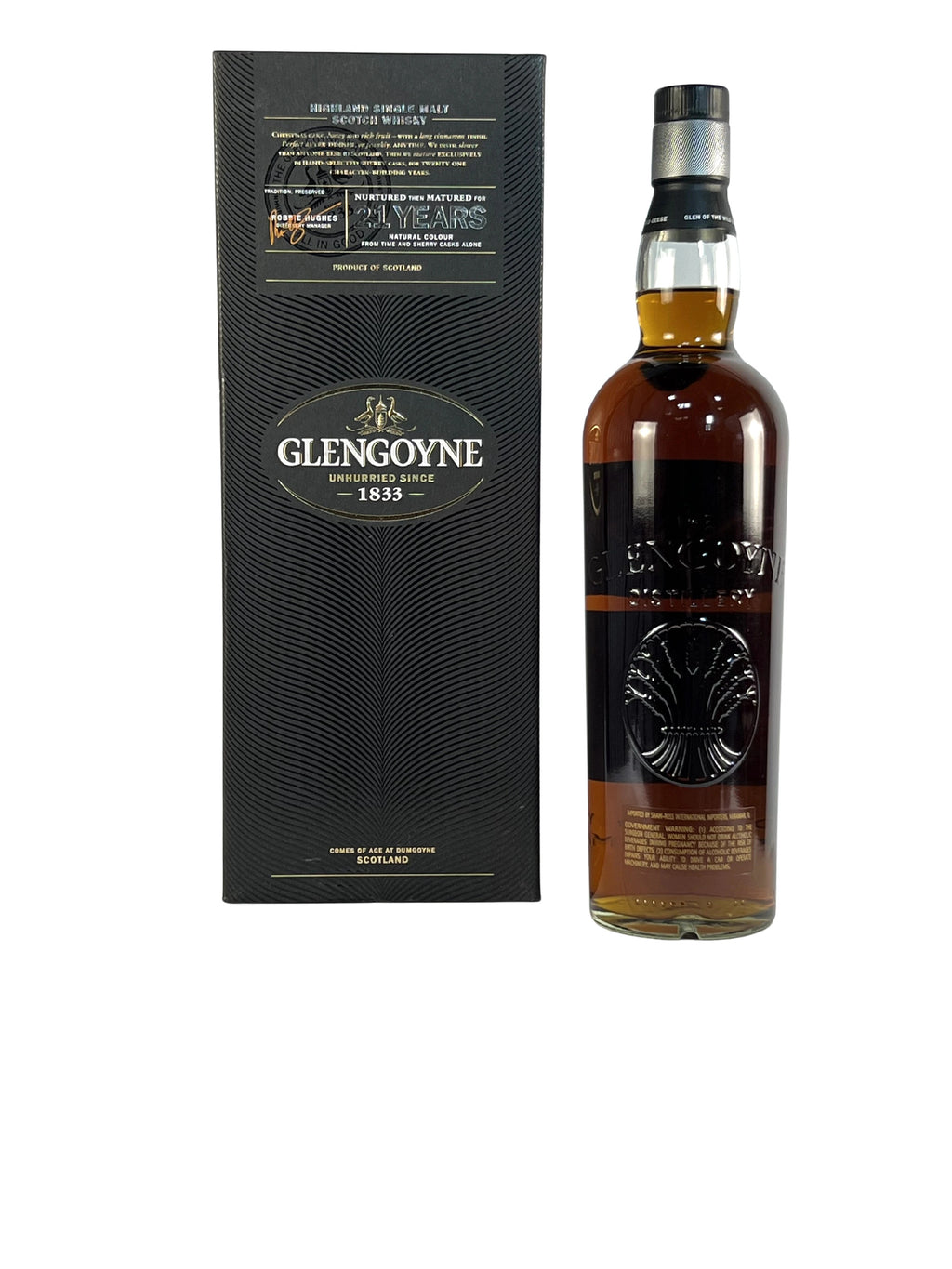 Glengoyne 21-year with box -bottle front