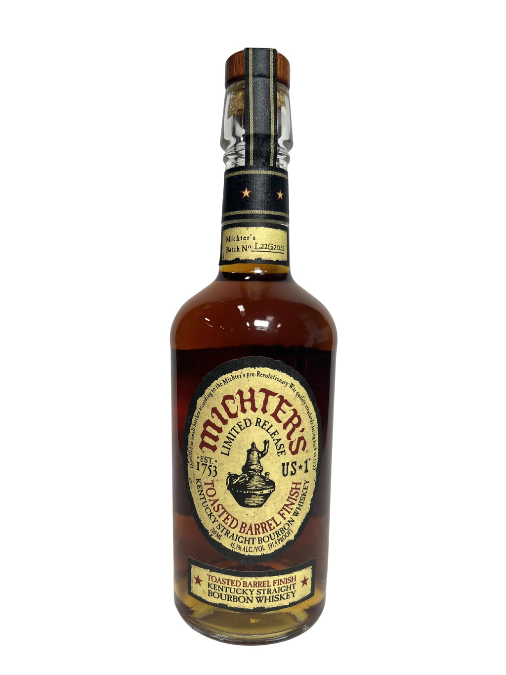 Michter's Toasted Barrel Finish Bourbon 2021 barrel L21G2031 -bottle front