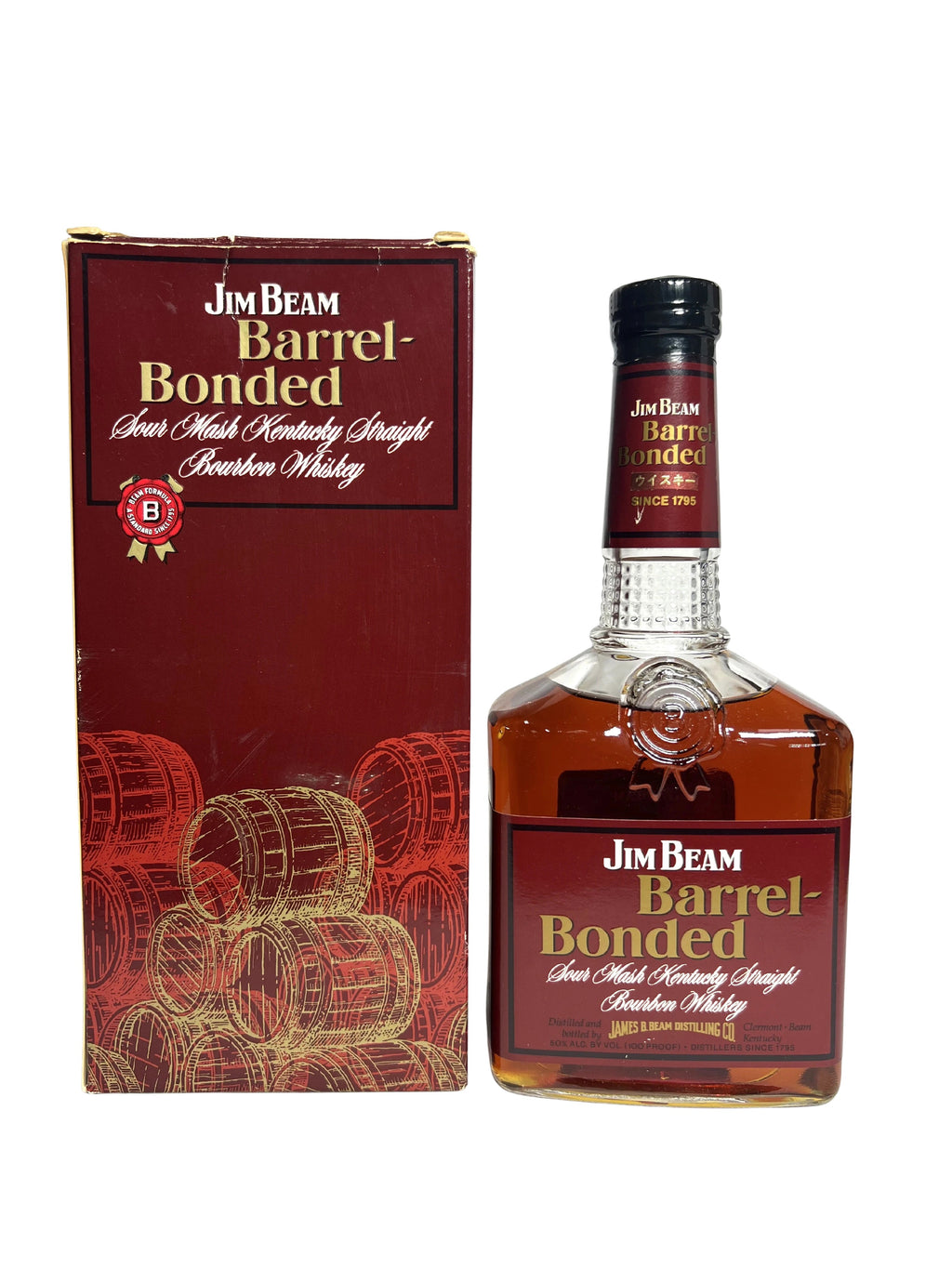 Jim Beam Barrel-Bonded 1992 with box -bottle front