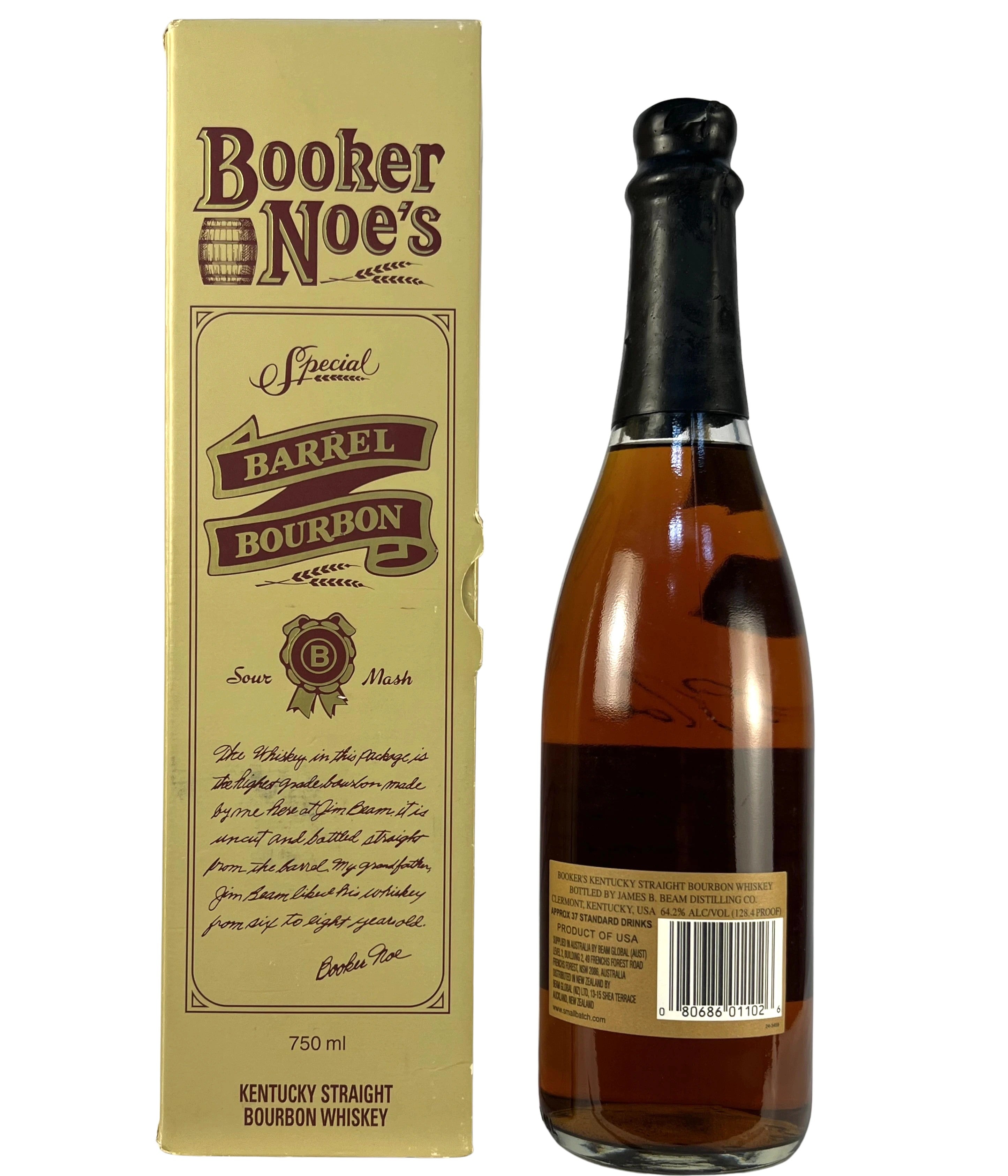 Booker's Black Wax 2002 Signed by Fred Noe -bottle front