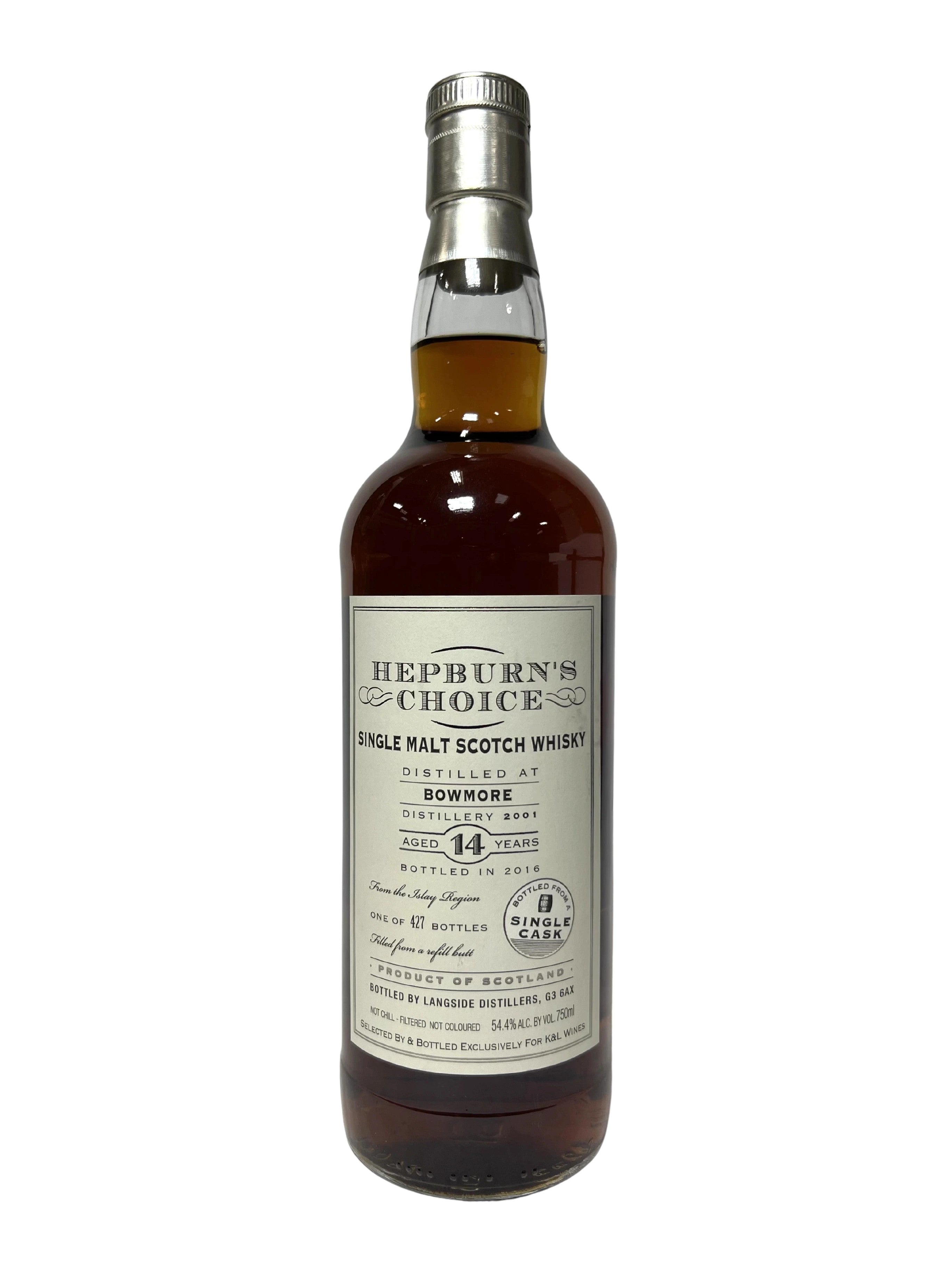 Hepburn's Choice Bowmore 14-year 2016 -bottle front