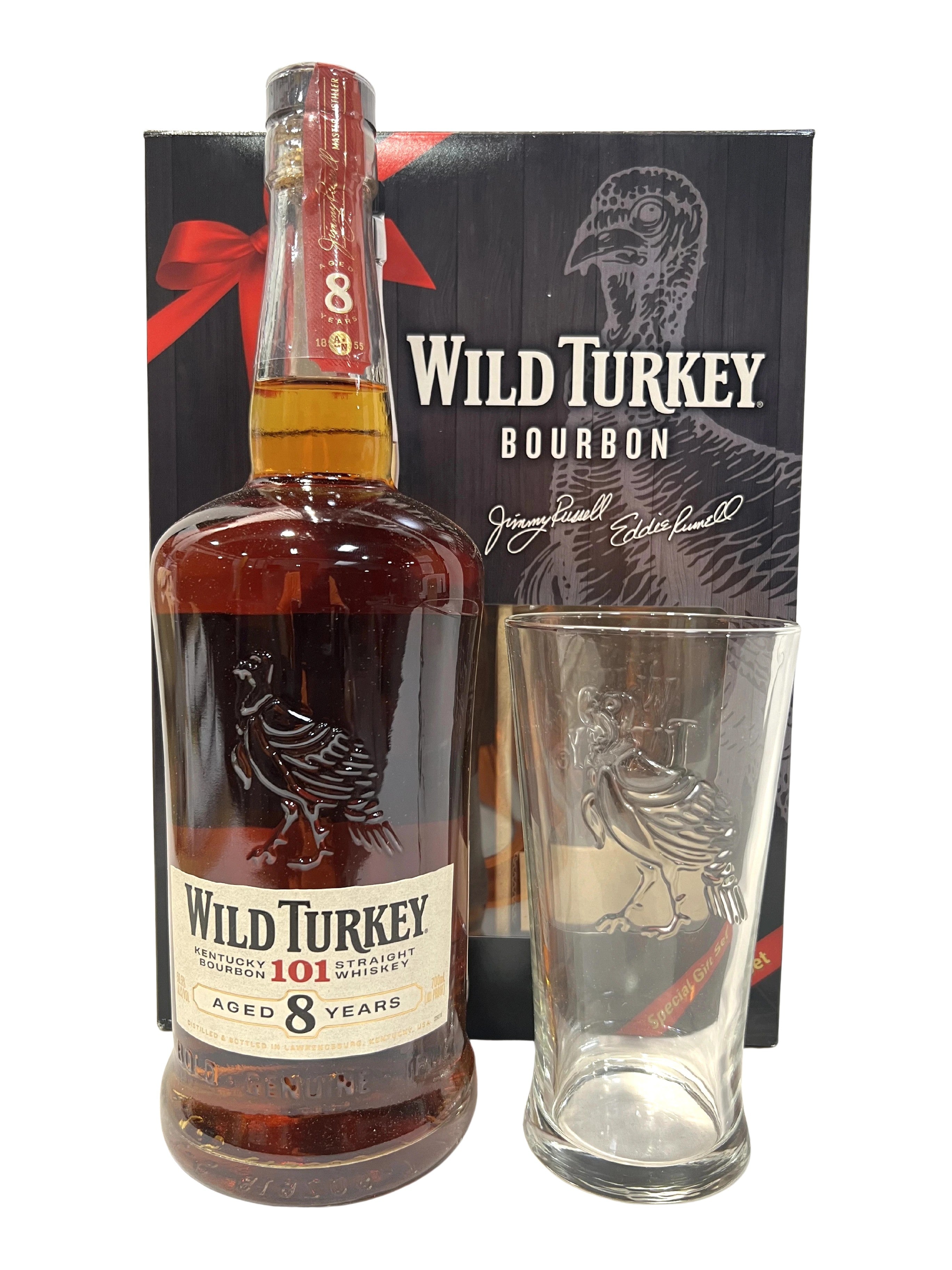 Wild Turkey 8/101 700ml gift set for Japan -bottle front