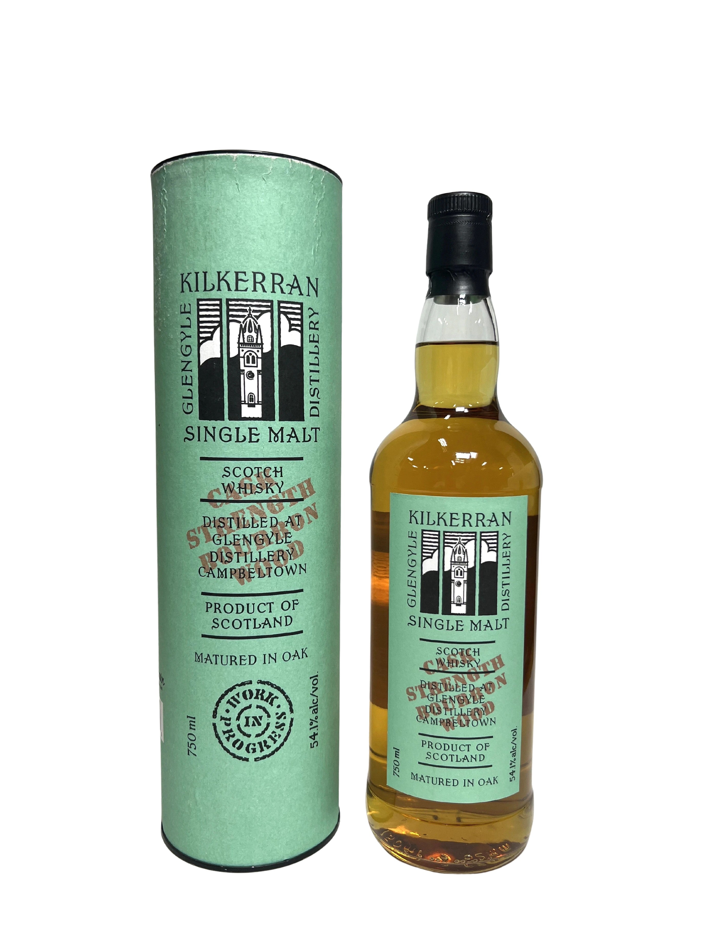Kilkerran Cask Strength Bourbon Wood -bottle front