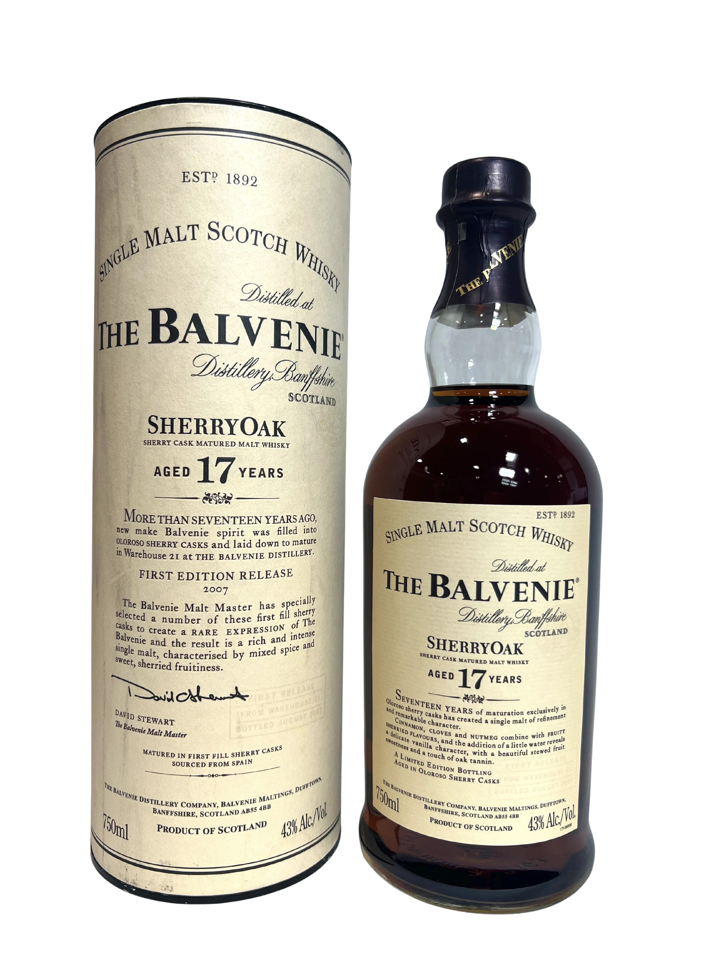 The Balvenie Sherry Oak 17-year -bottle front