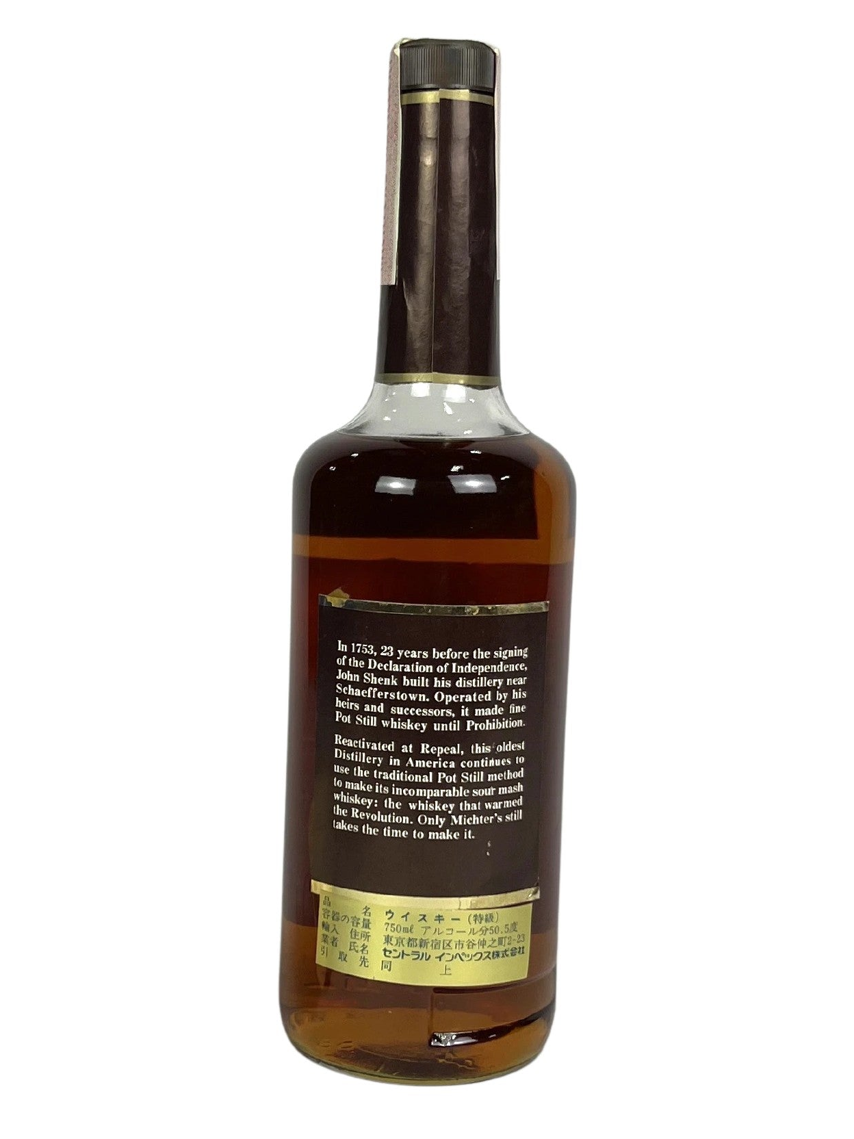 Michter's Original Sour Mash Whiskey 1988 -bottle front