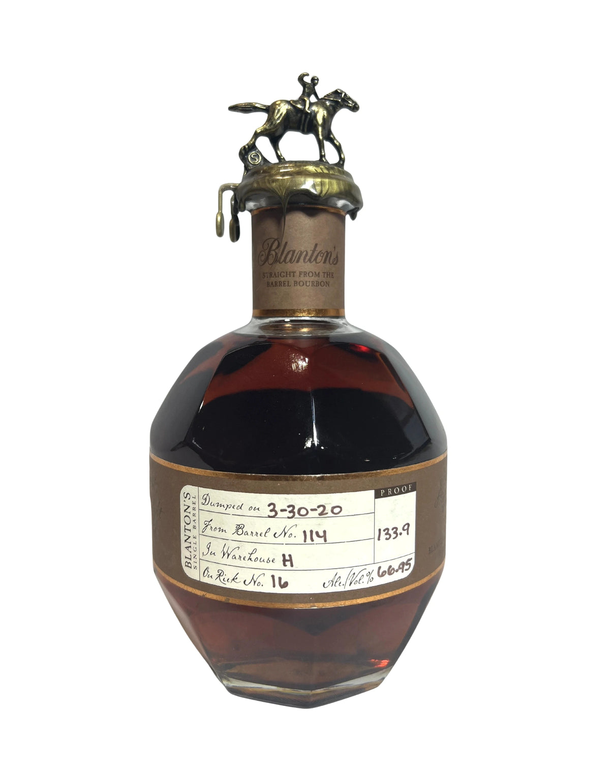 Blanton's Straight From The Barrel 133.9pf. 2020 750ml -bottle front