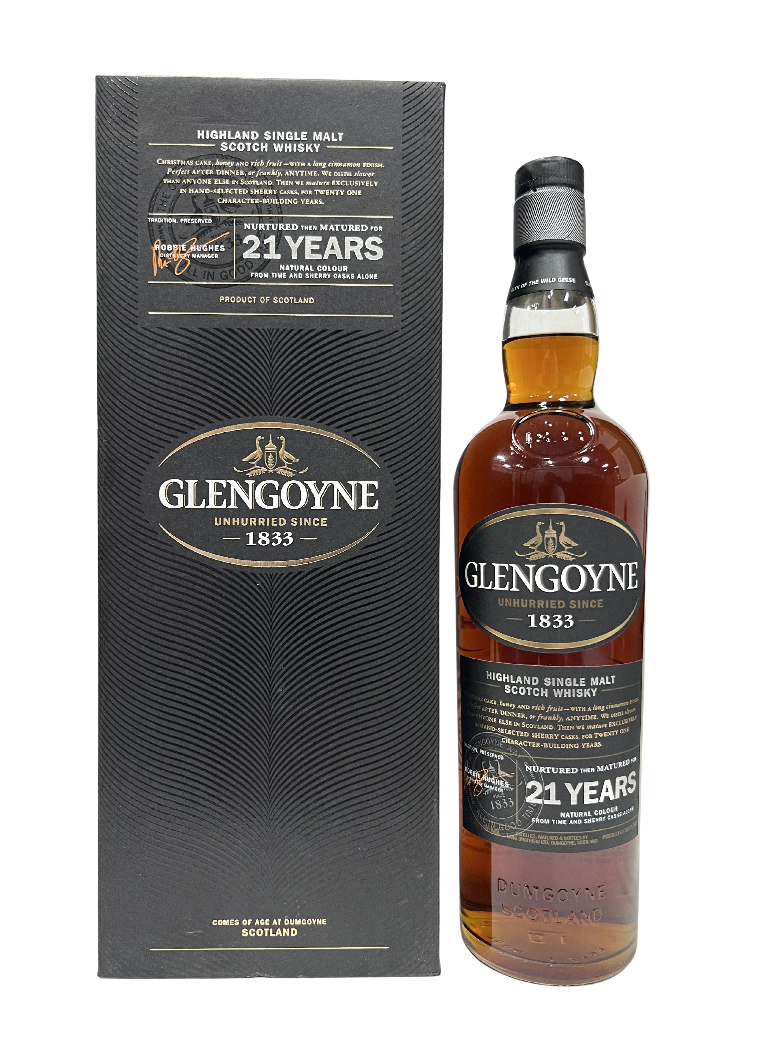 Glengoyne 21 year -bottle front