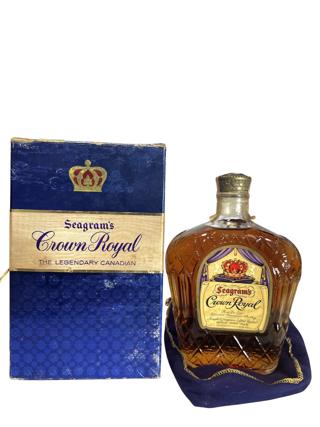 Crown Royal 1958 with bag and box -bottle front