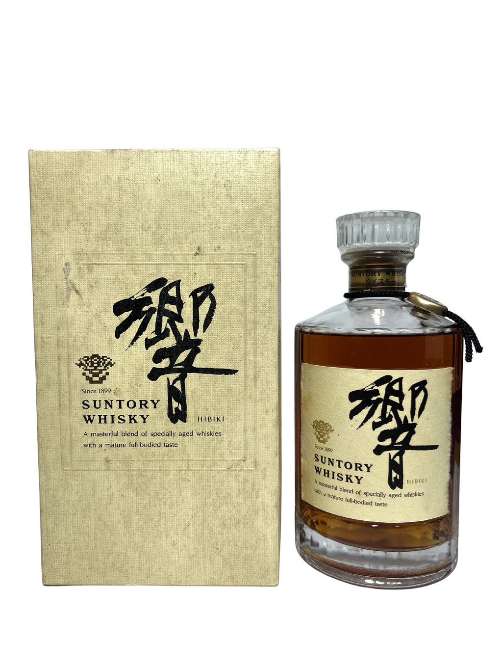 Hibiki Flower Crest Cream / Black Label 1990's with box -bottle front
