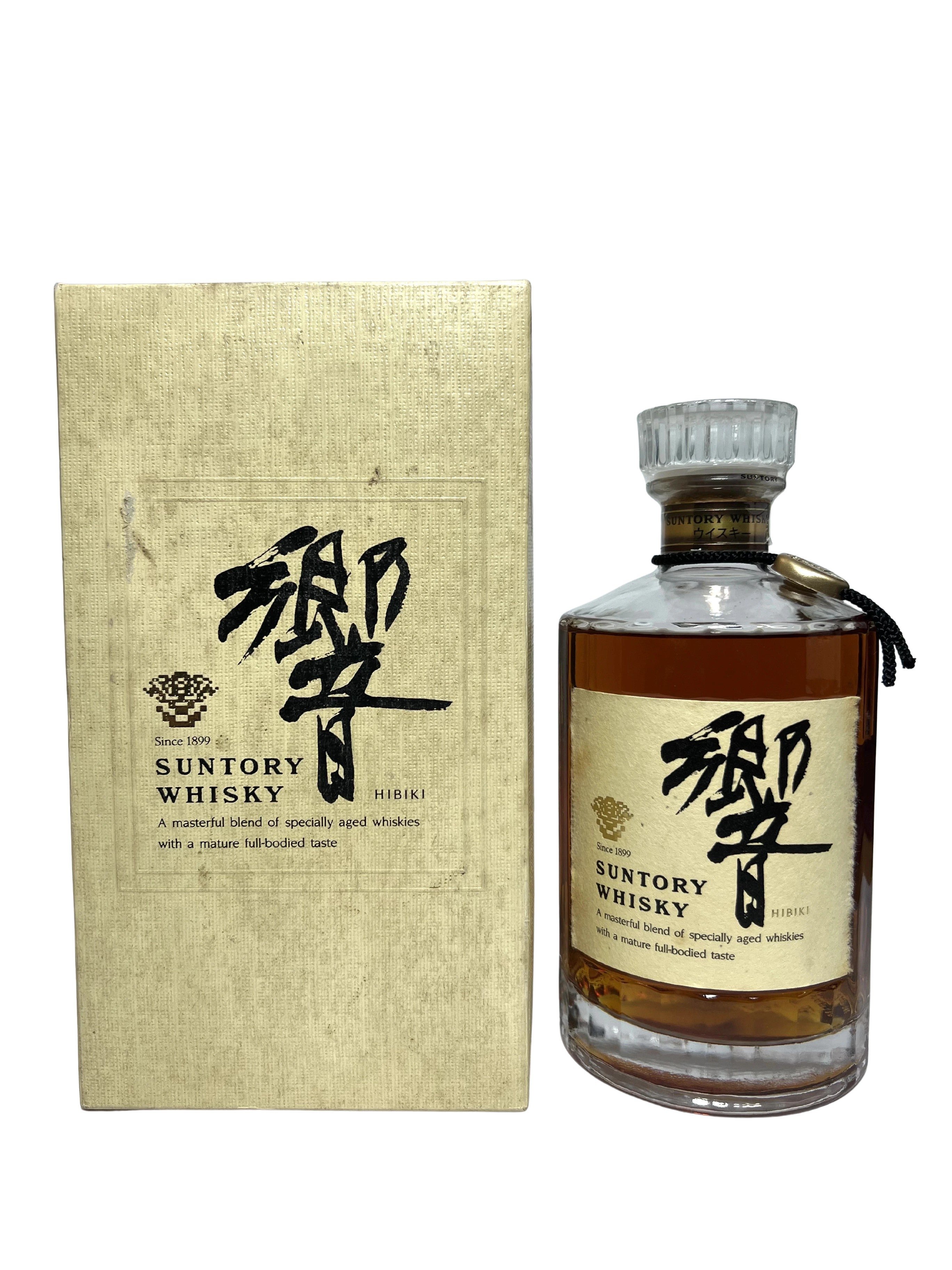 Hibiki Flower Crest Cream / Black Label 1990's with box -bottle front