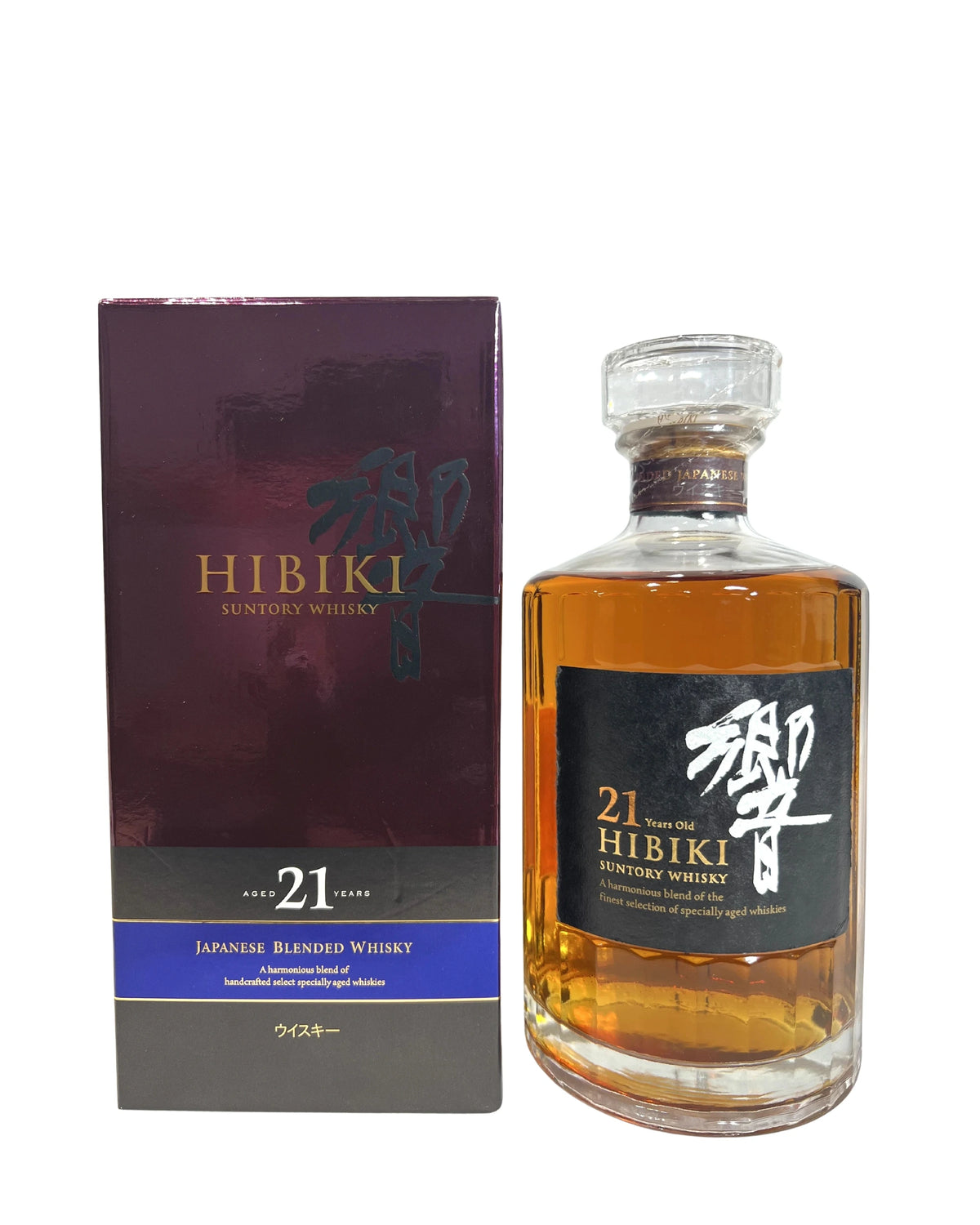 Hibiki 21-Year (earlier version) 86 Proof 700ml with box -bottle front