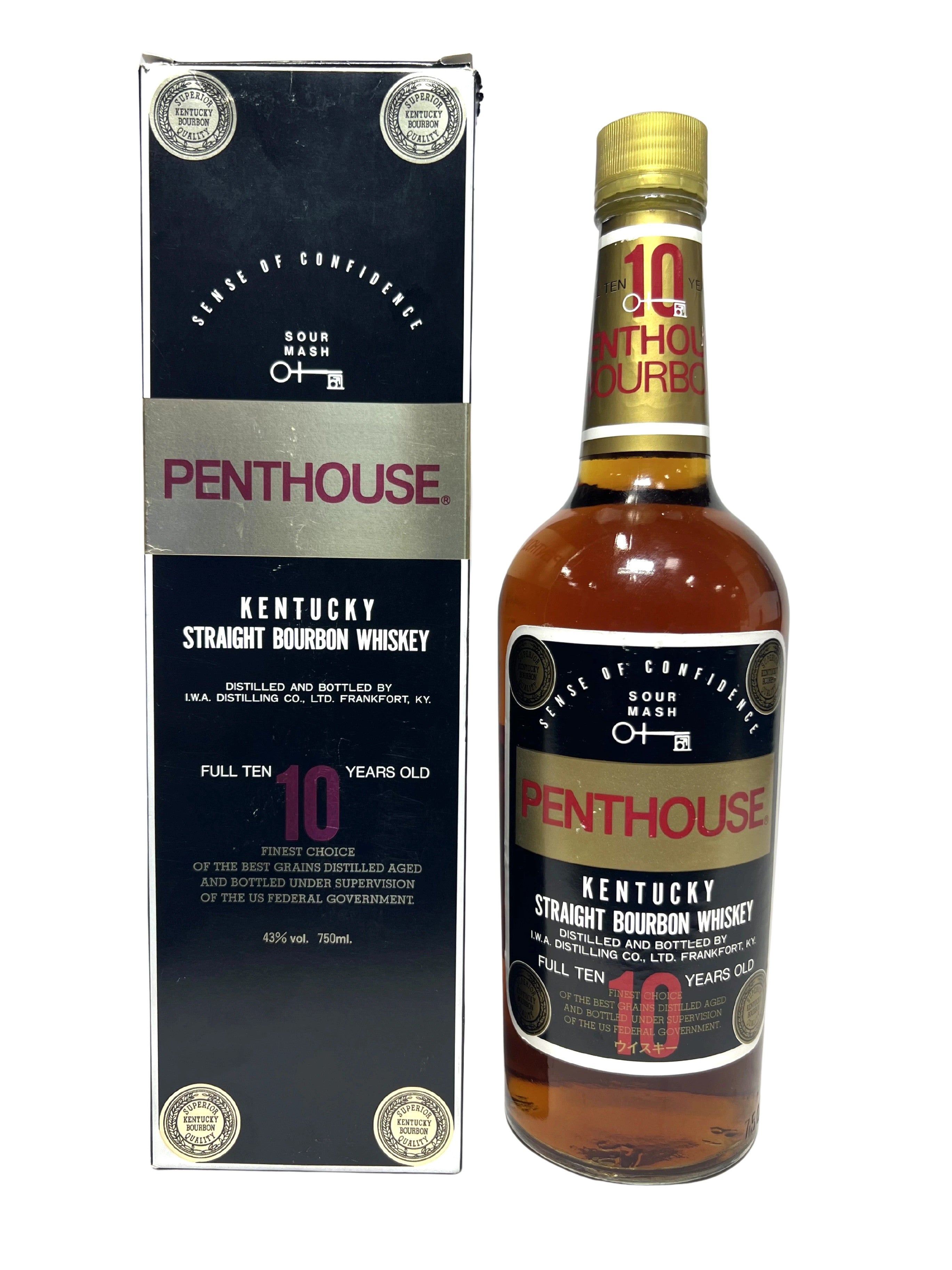 Penthouse Kentucky Straight Bourbon Whiskey 1989 -bottle front