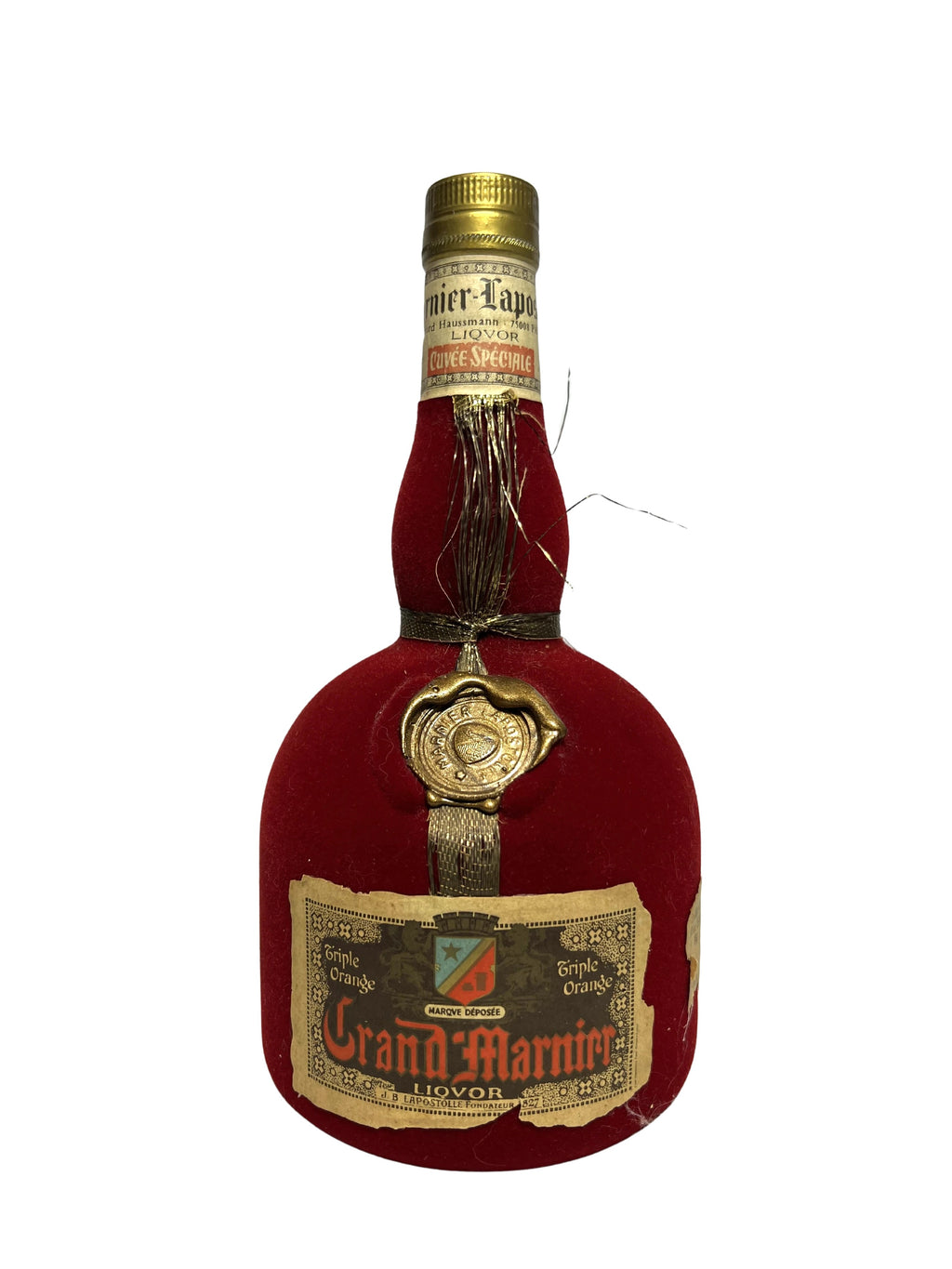 Grand Marnier Faux Velvet 1980's -bottle front