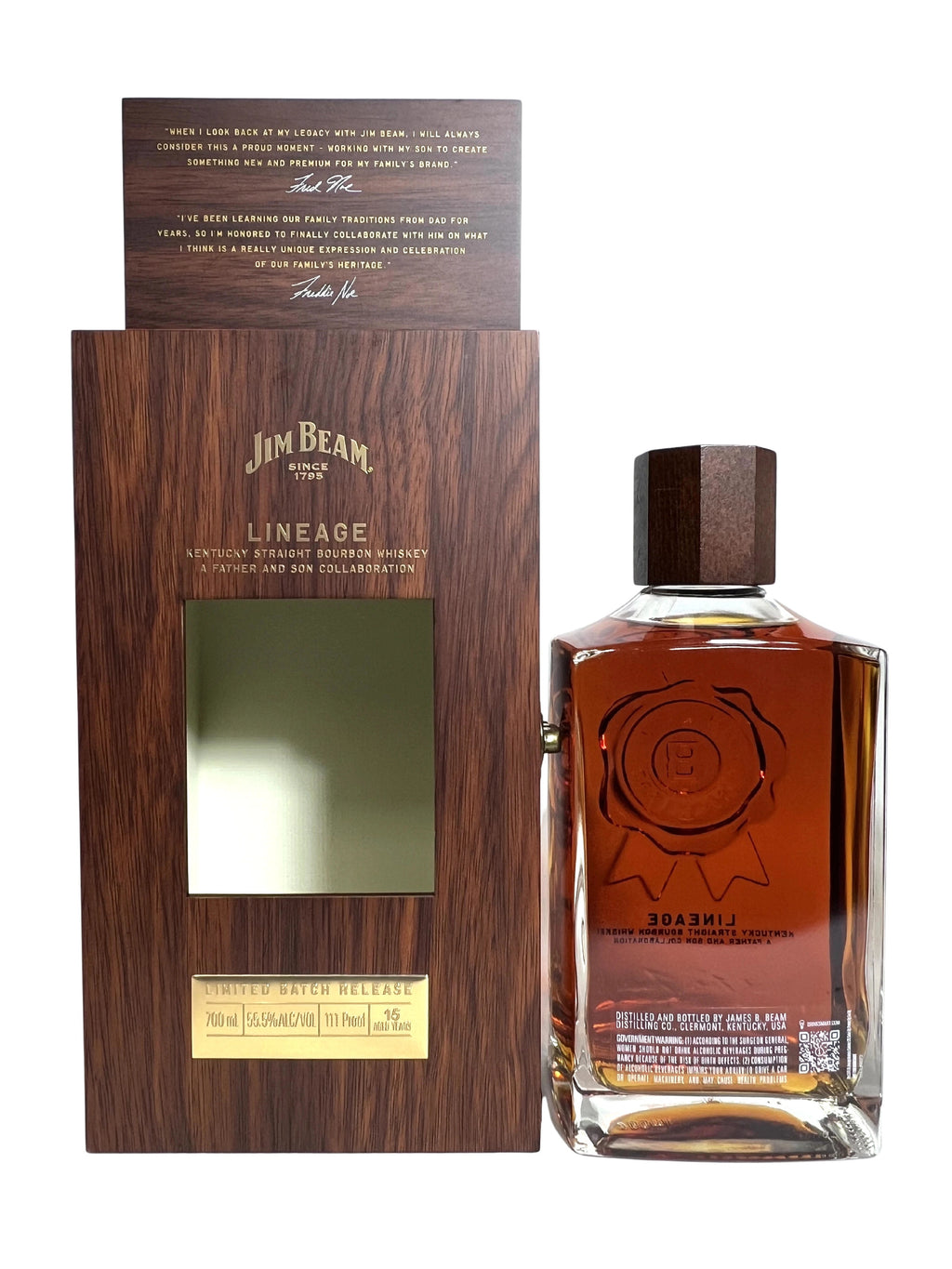 Jim Beam Lineage 15-year Batch 02 -bottle front