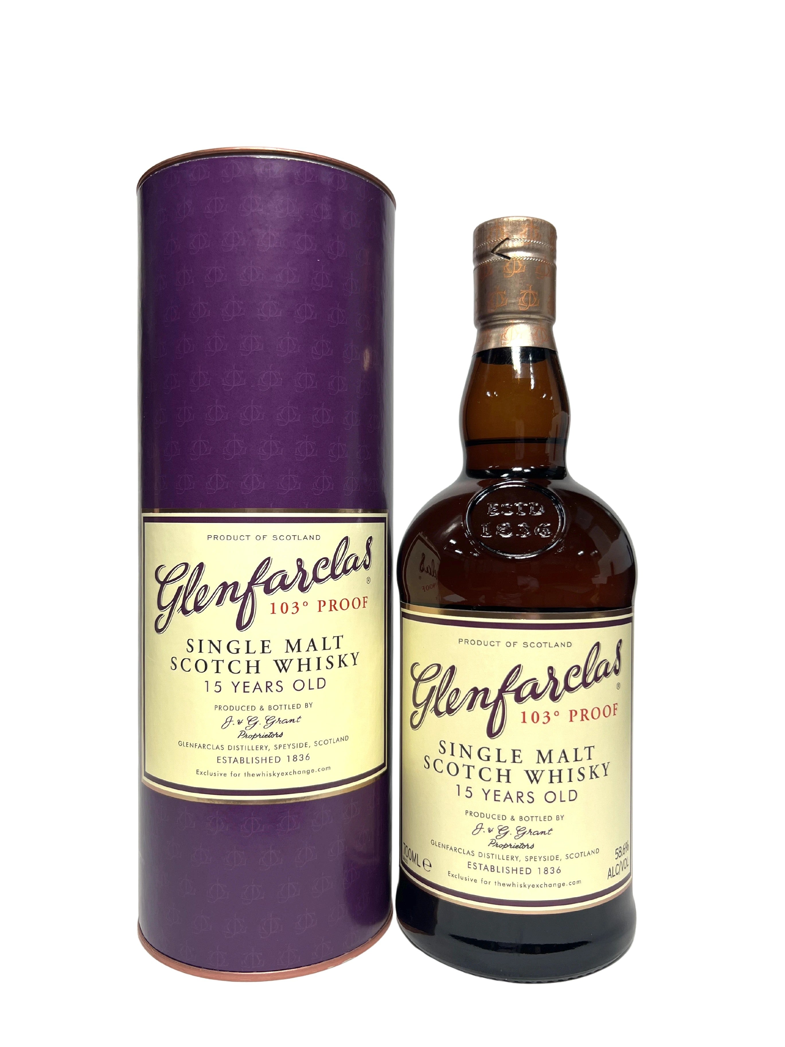 Glenfarclas 15-year 103pf. 2016 for TWE -bottle front