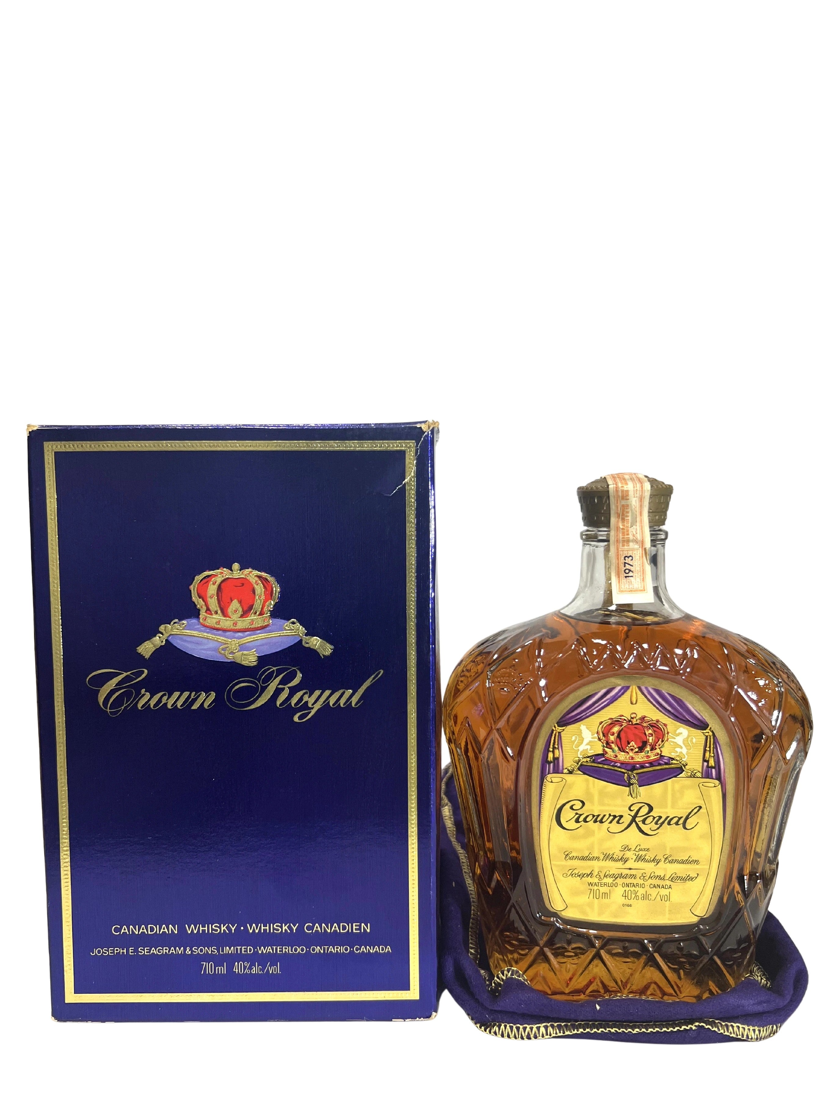 Crown Royal 1973 710ml with bag and box -bottle front