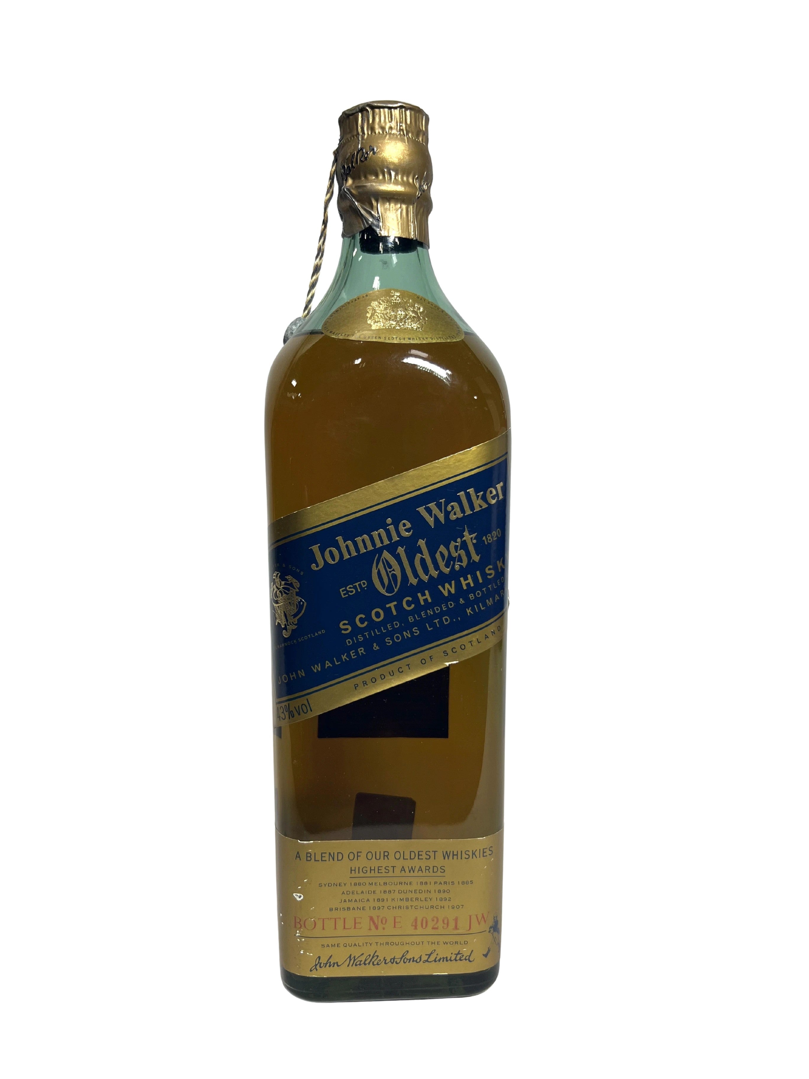 Johnnie Walker Oldest (1990's Predecessor to Blue Label) no box -bottle front