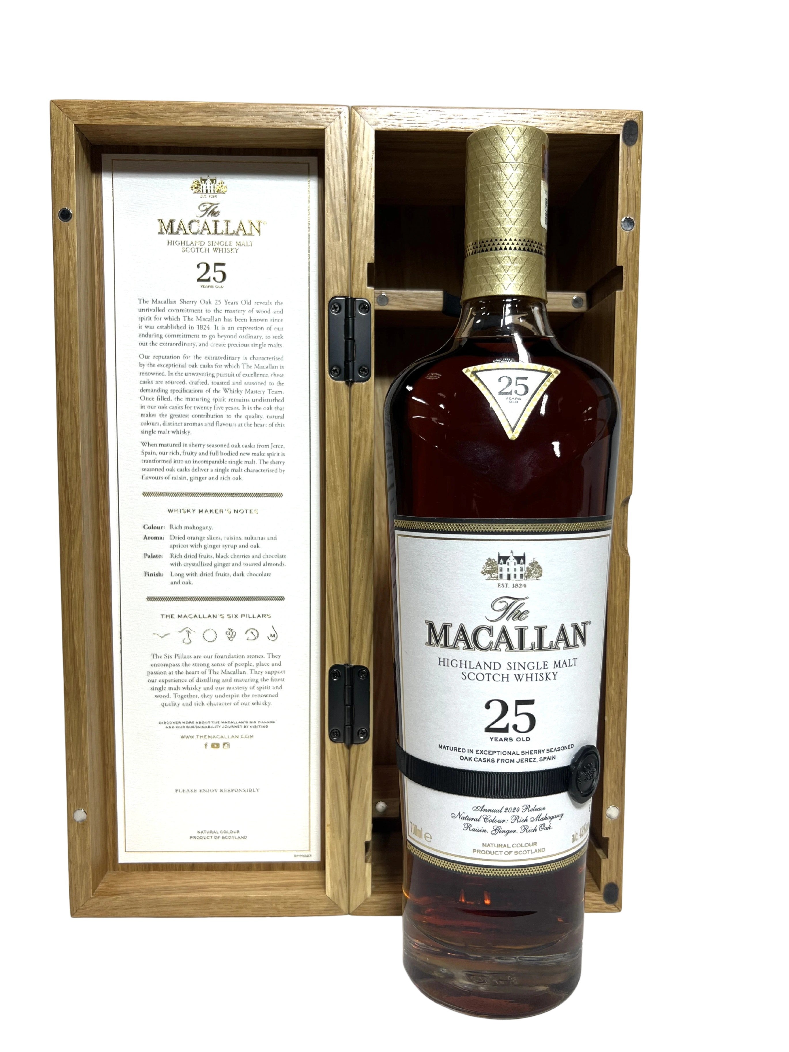 Macallan 25-year Sherry Cask 2024 700ml -bottle front