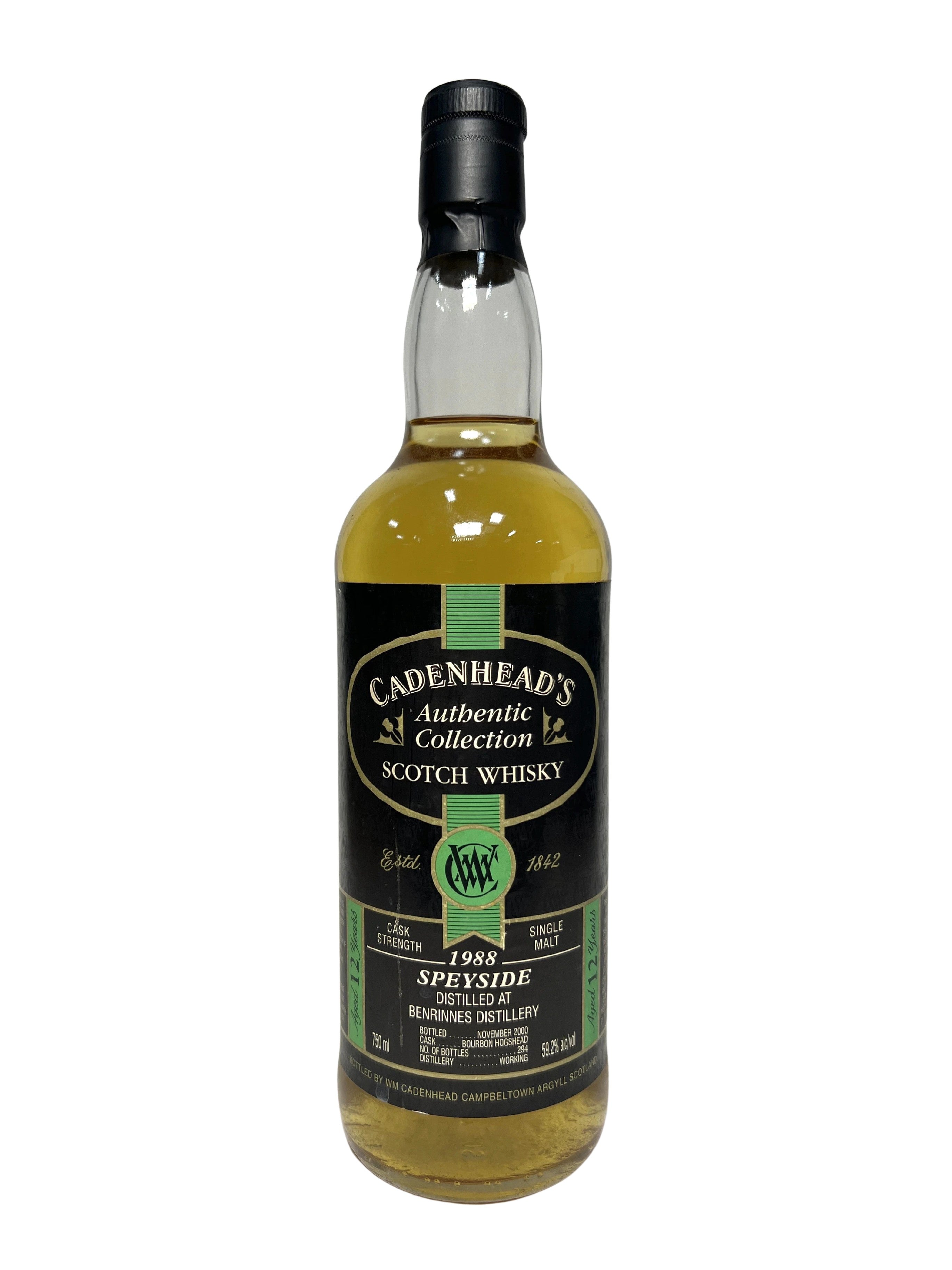 Cadenhead's Benrinnes 12-year 2000 -bottle front