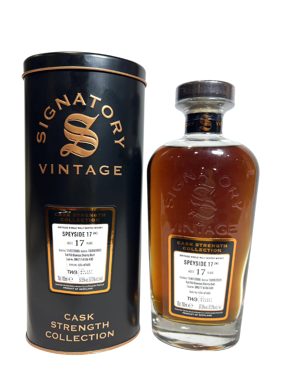 Signatory Cask Strength Collection Speyside 17-year (Macallan) 700ml -bottle front