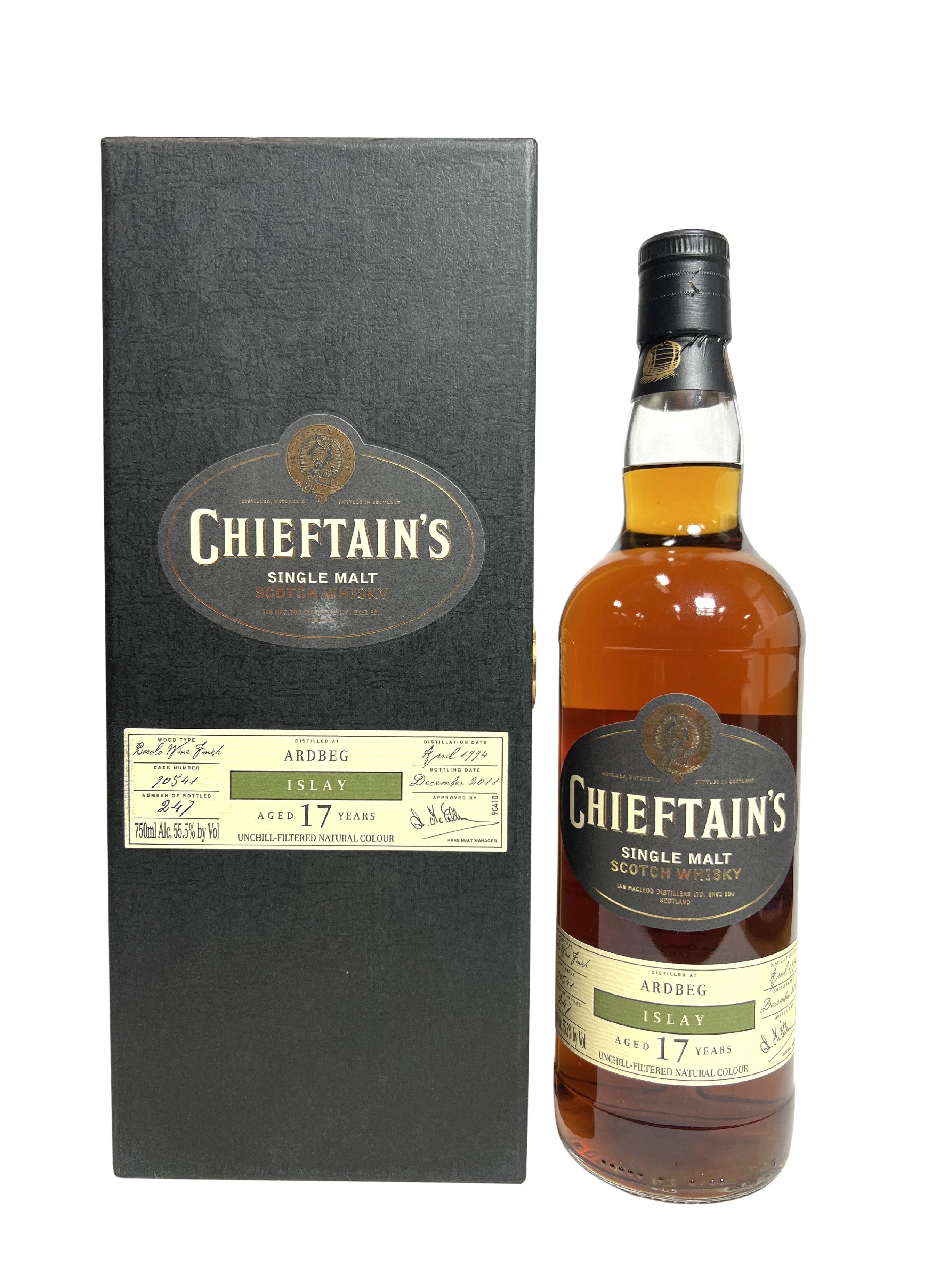 Chieftain's Ardbeg 17-year Barolo Cask 2011 -bottle front